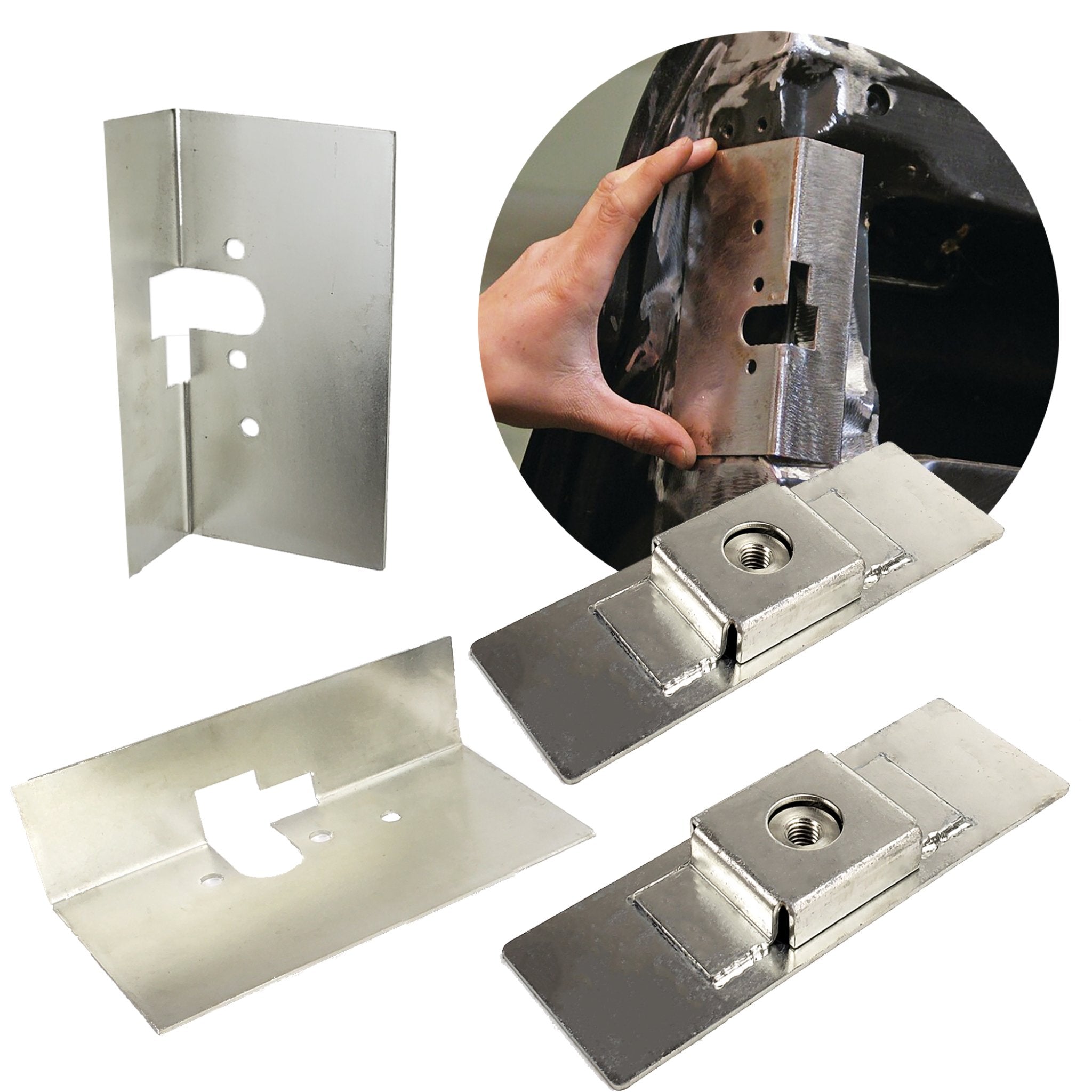 Small Locking Bear Claw Jaw Door Latch Installation Kit Mounting Plate Car Truck
