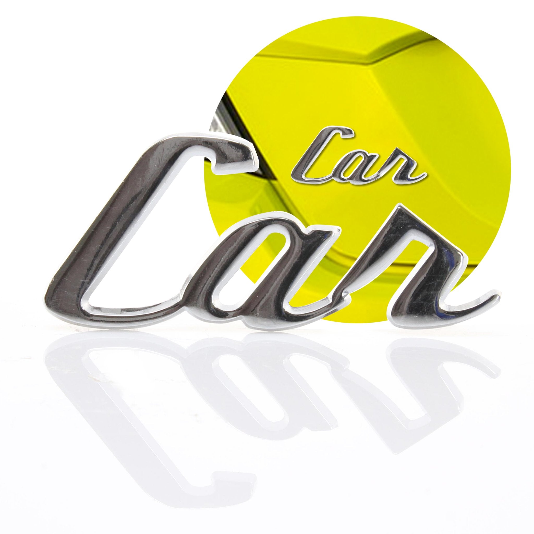 Chrome Metal "Car" Script Lettering Truck SUV Hot Rod Fender Hatch Emblem Badge