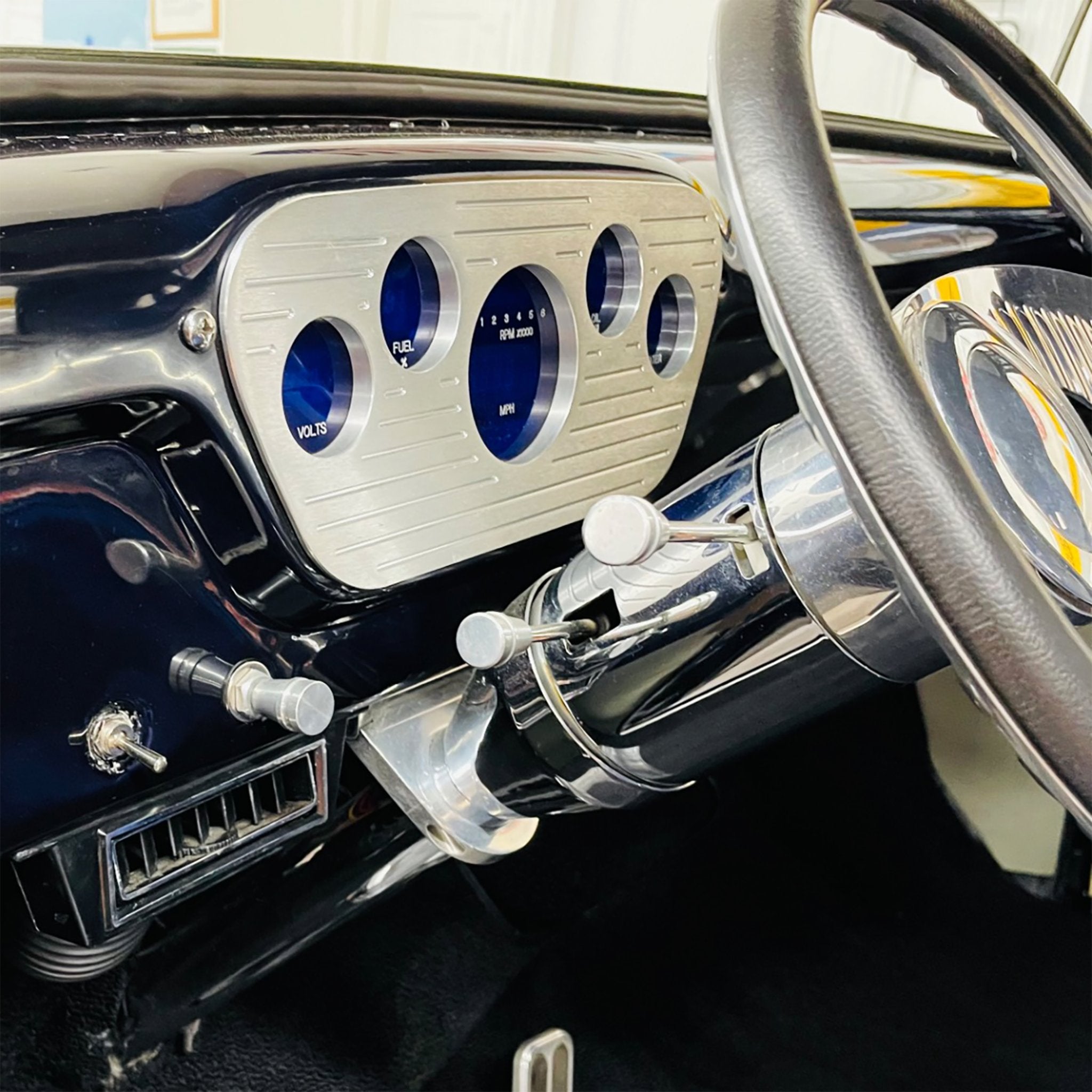 1958-1960 Rambler American Emergency Shaved Door Latch Cable Release Hidden Manual Pull Billet Knob Kit