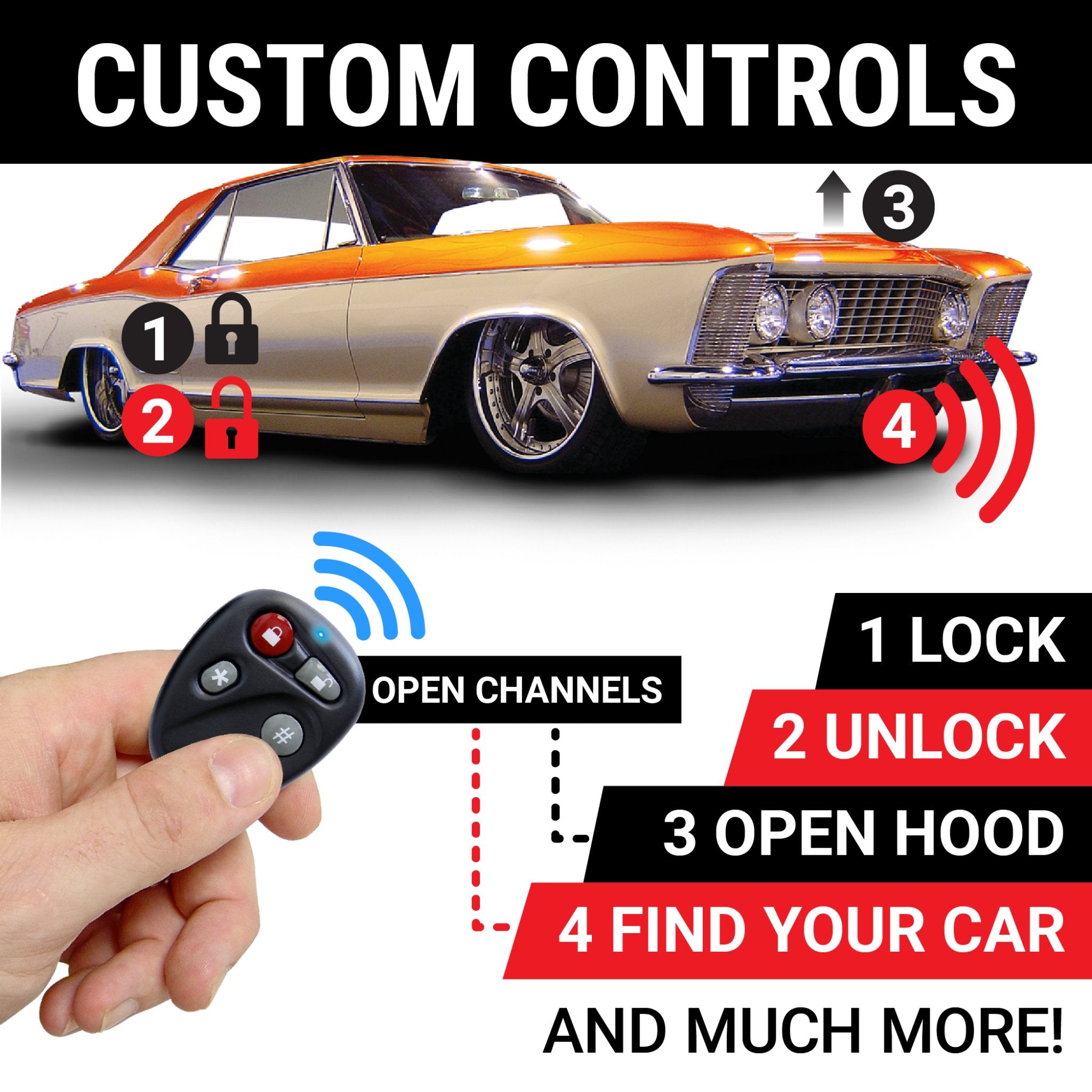 1955-1956 Packard Patrician Central Locking 2 Door Power Lock Kit With Remote Keyless Entry