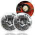 Snake Eye 7" Round Halogen Headlight Assembly Pair Glass Lens Car Truck Hot Rod
