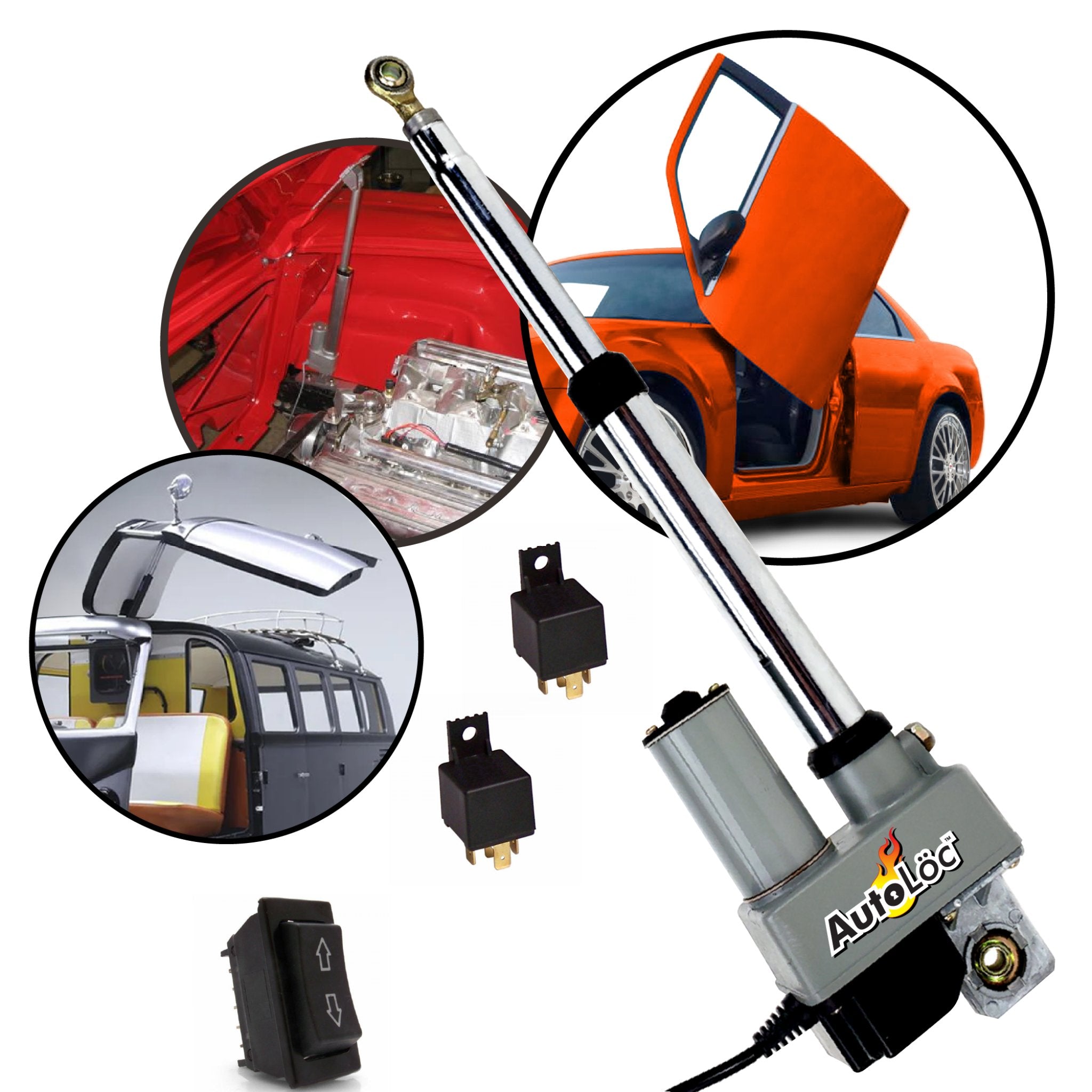 1974-1984 Daihatsu Taft Single Door 12V Automated Power Hinge Kit Lambo Gullwing Trunk Hatch or Hood