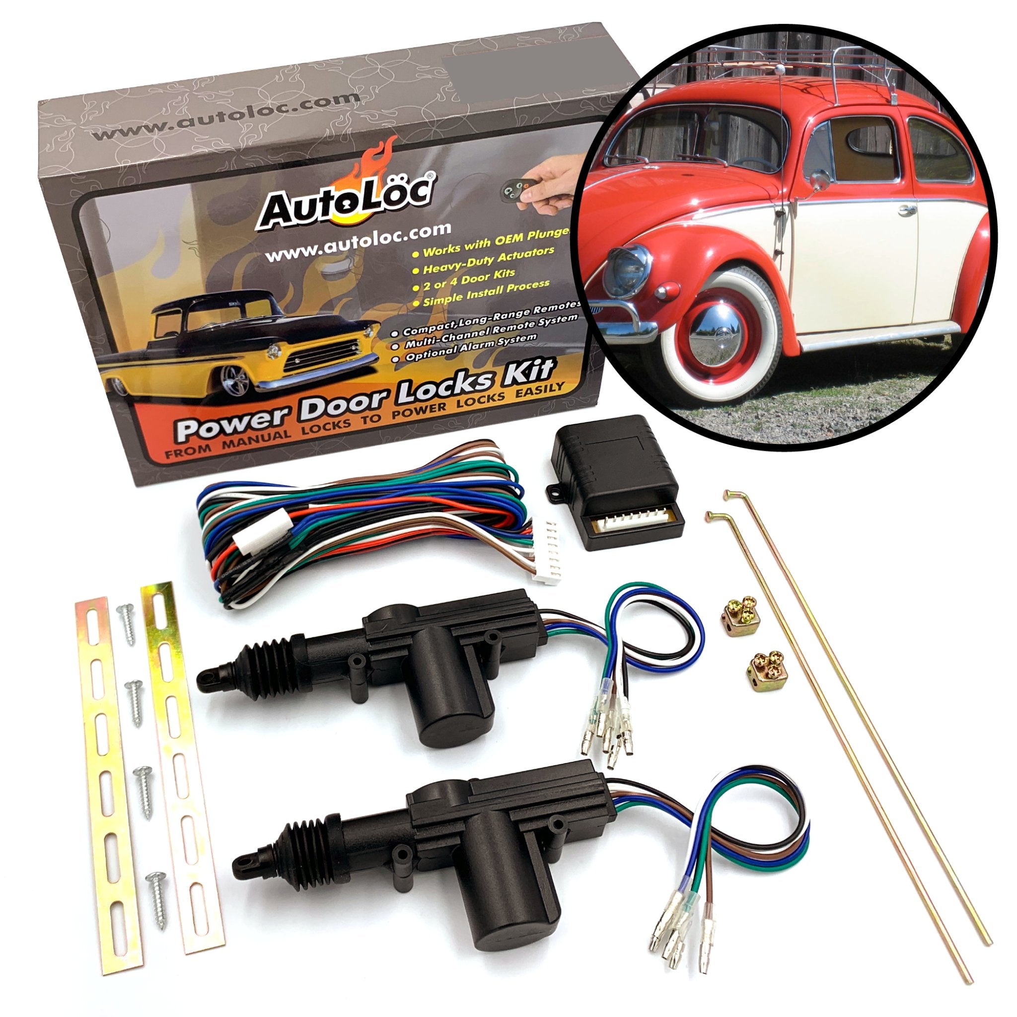 VW 2 Door Central Power Lock Kit System Actuators for Volkswagen Bug Ghia Beetle