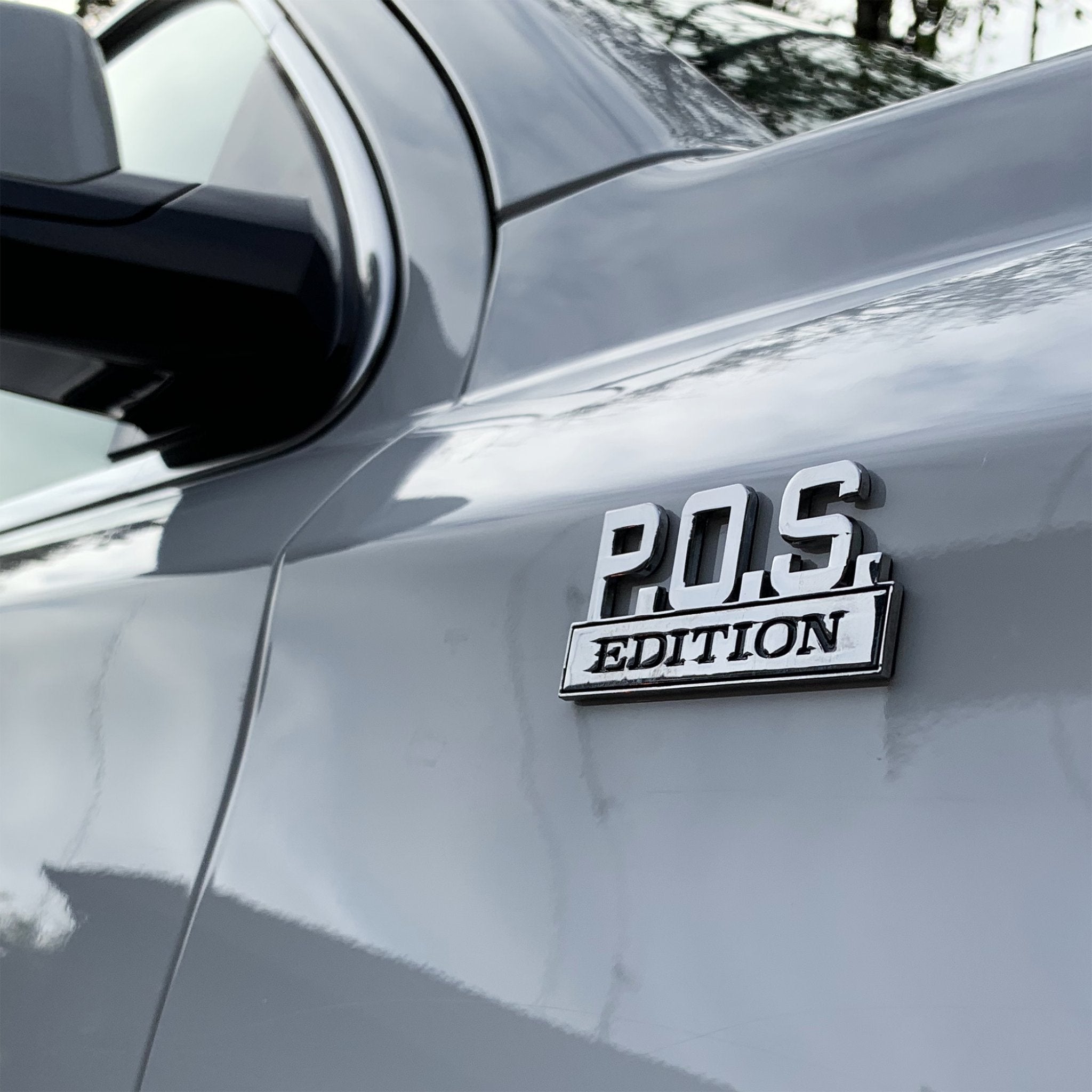 Chrome Metal P.O.S. Edition Fender Emblem Custom Badge Car Truck Tailgate Trunk