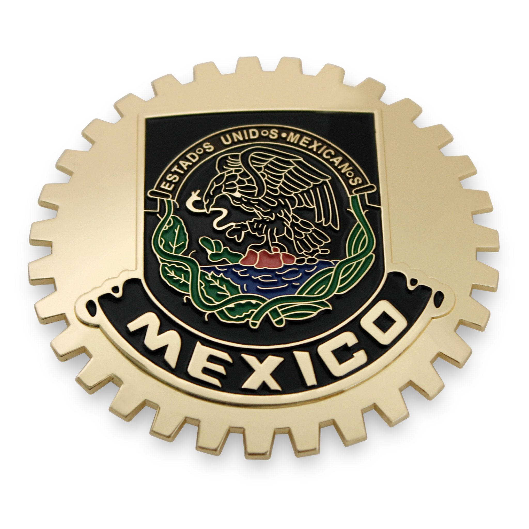 1948-1952 Ford F-Series 1/2 Ton Pickup Truck Gold Estados Unidos Mexicanos Mexico Grille Emblem Badge Mex Medallion Flag Banner black, F-1