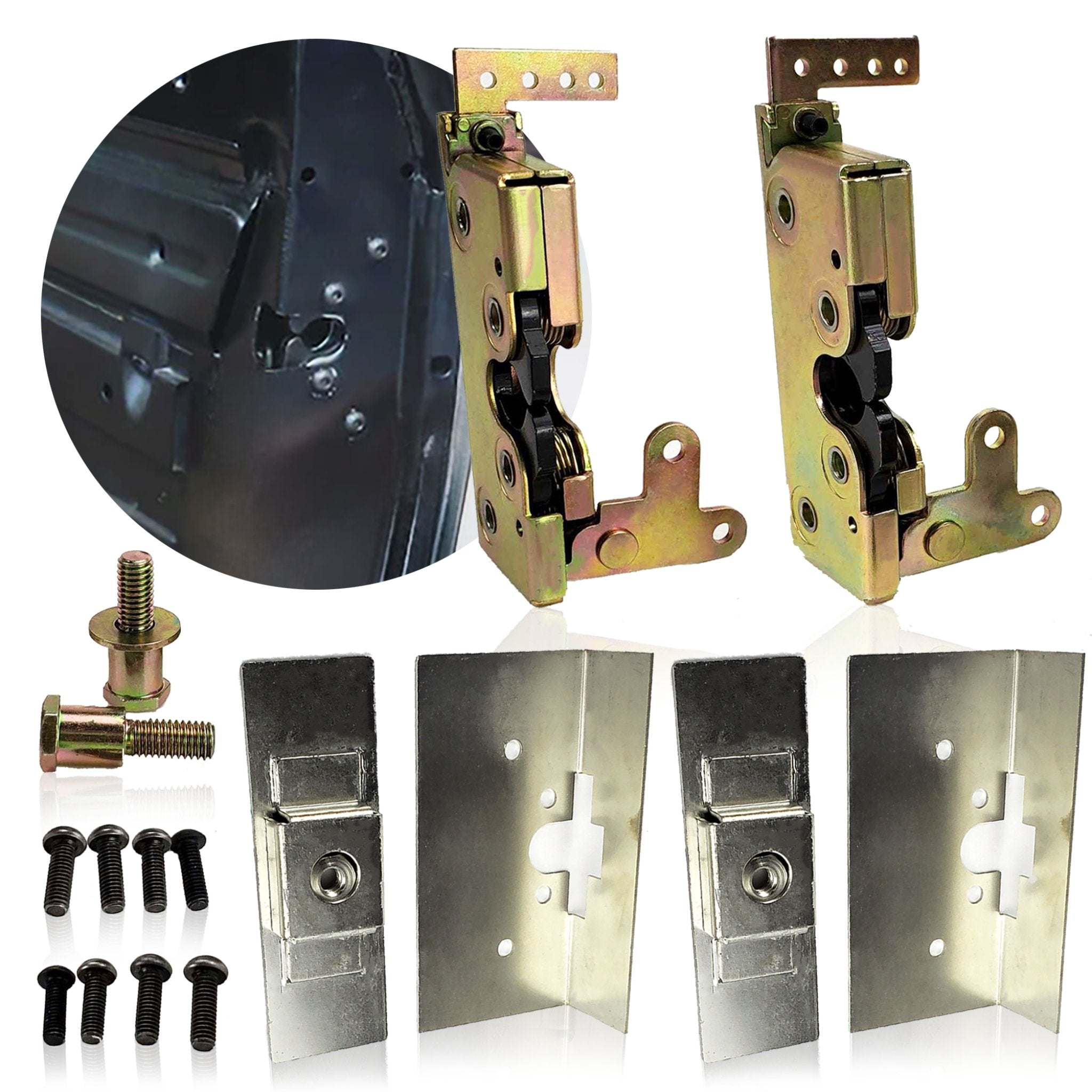 1934-1940 Studebaker President Model 82 Large Bear Claw Door Locking Latch Set Install Kit Mounting Plates Strikers