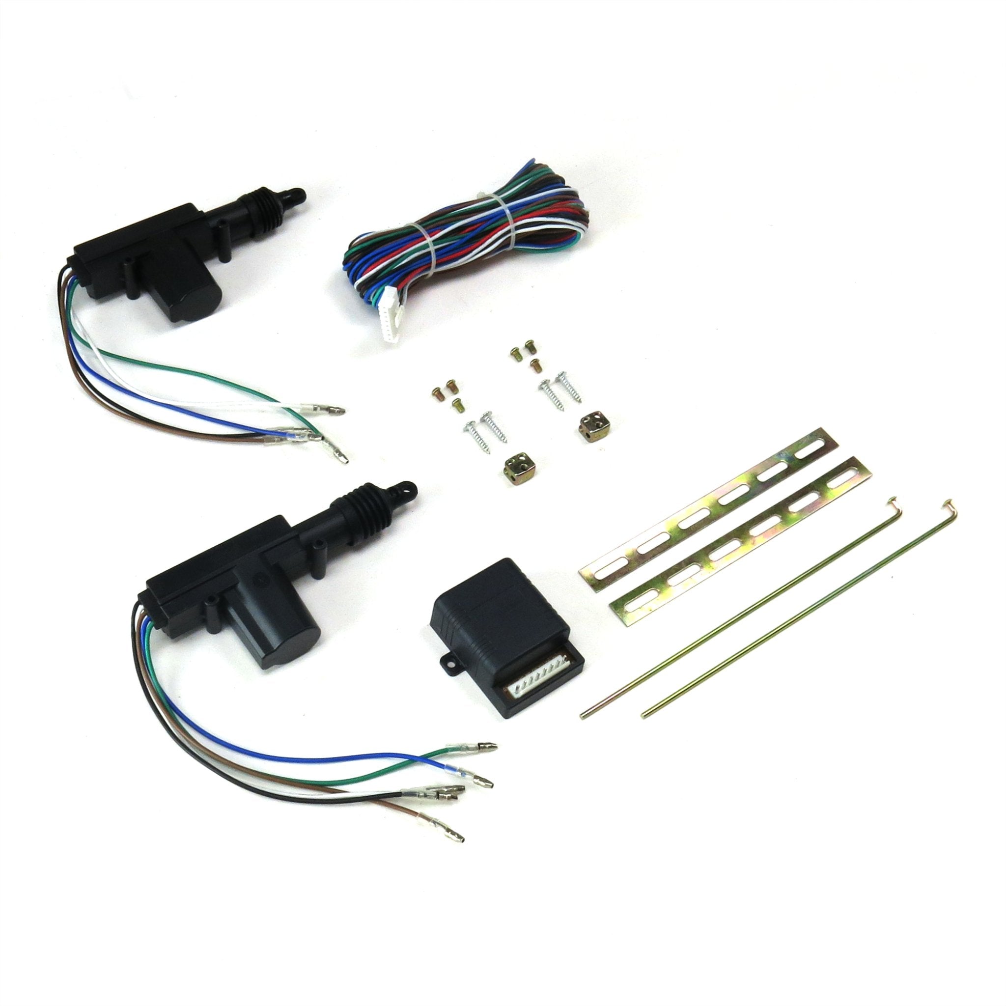 2 Door Universal Car Central Locking Power Lock Kit w/ 12V 5-Wire 8Lb Actuators
