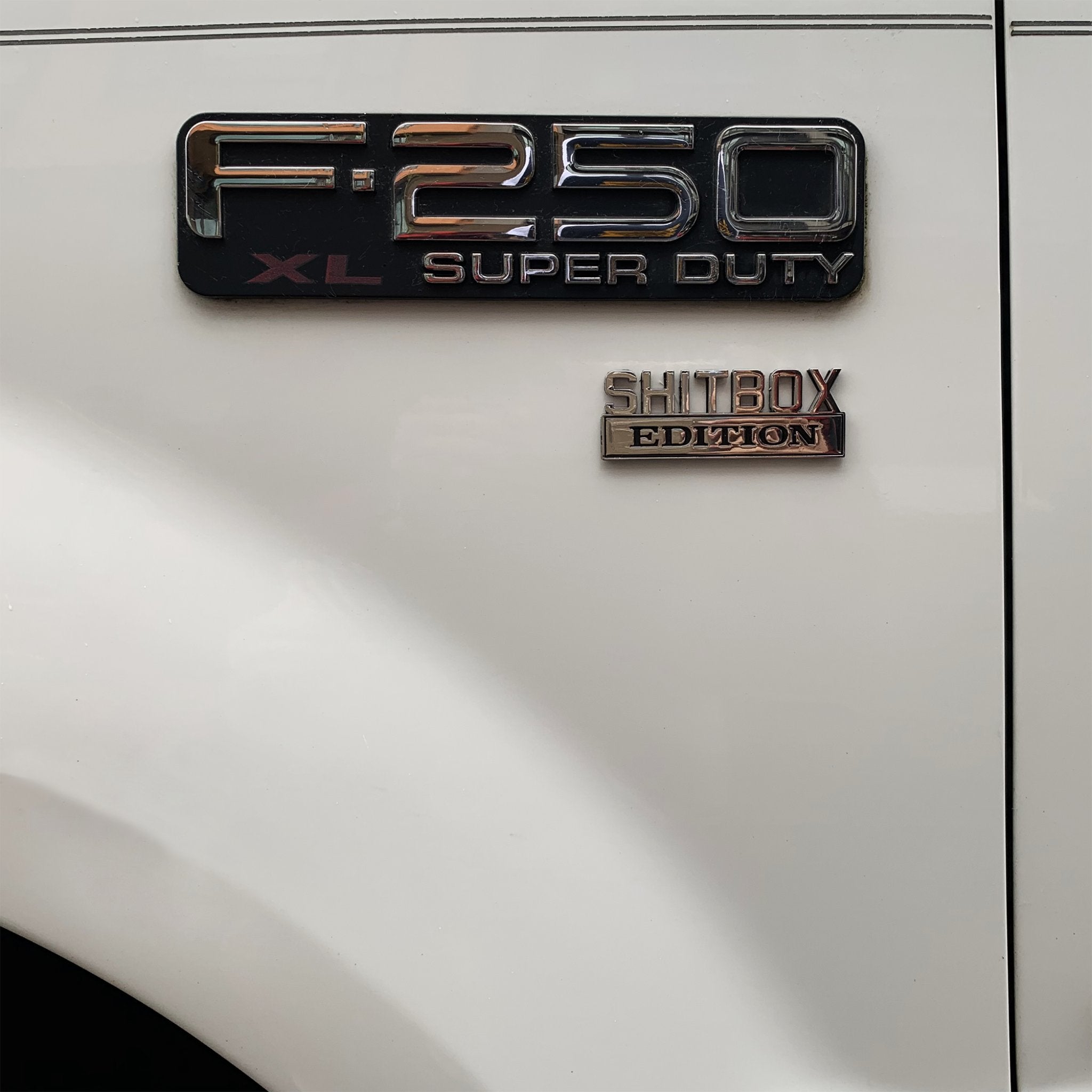 Chrome Metal Shitbox Edition Fender Emblem Badge Car Truck Auto Tailgate Trunk