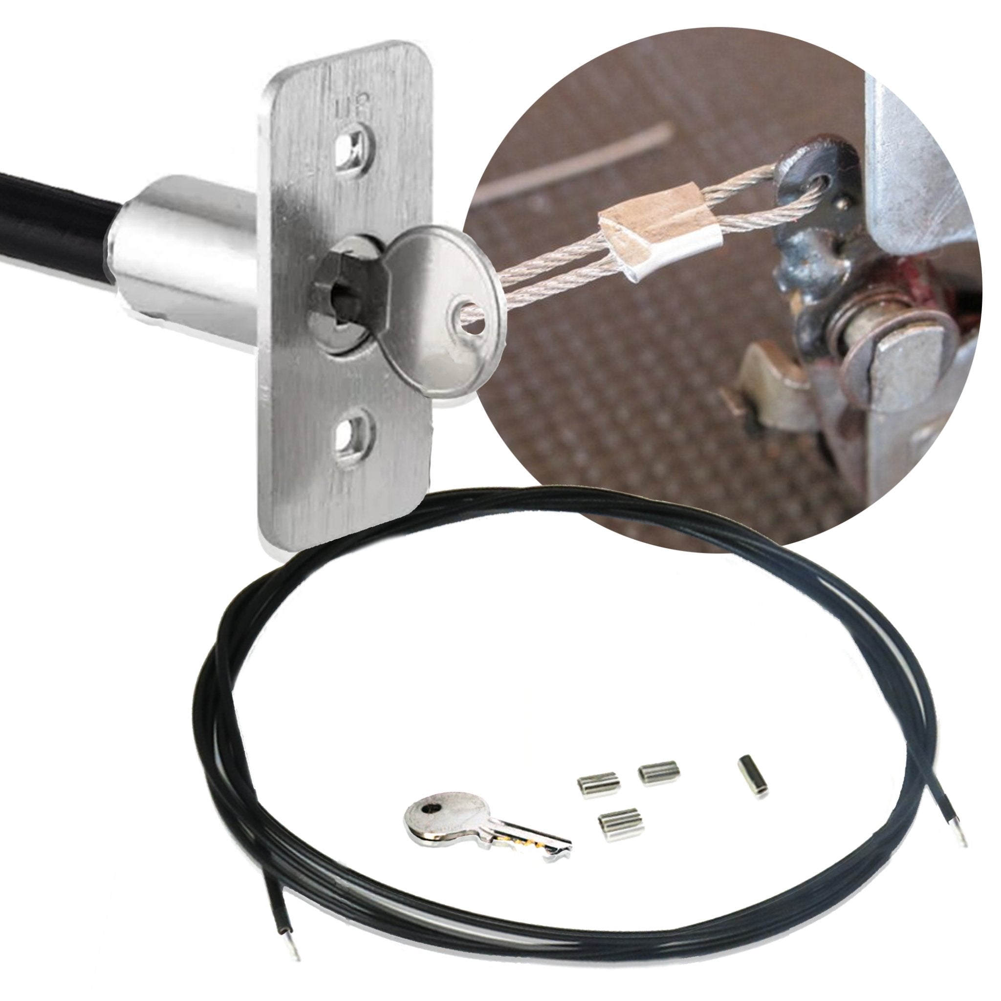 1937-1941 BMW 327 Shaved Door Latch Emergency Cable Release Key Lock Trunk Hood Kit