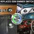 1972-1975 Alfa Romeo Montreal12V High Low Beam Dash Headlight Controller Switch Button Indicator Light, Montreal