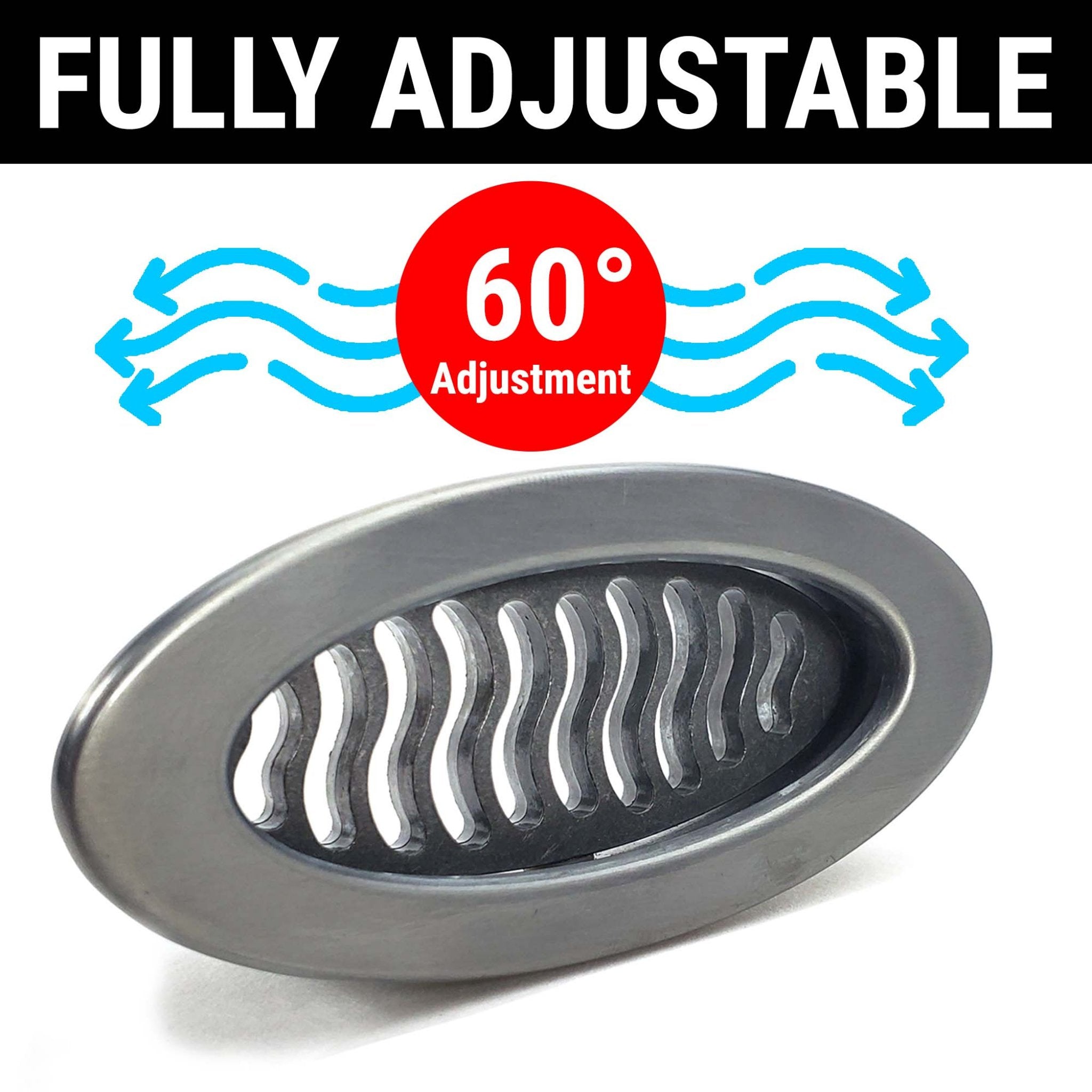 Cepillado Billet Oval AC Aire Acondicionado Calentador Dash Ventilación Rejilla Ondulada Universal
