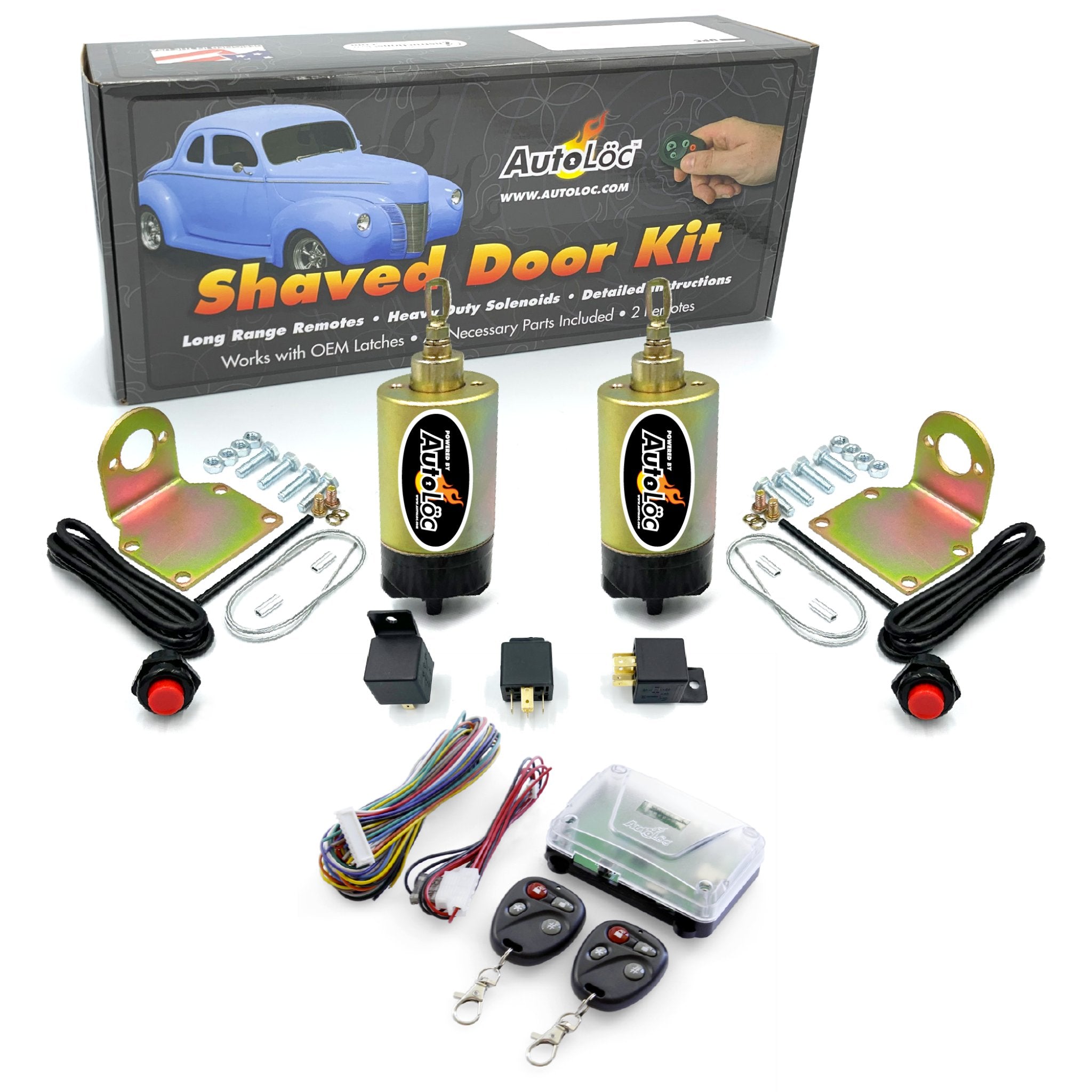 1995-2002 Opel Vectra B Remote Shaved Door Handle Pop Kit w/ 35 lb Solenoids & 4CH Keyless Entry