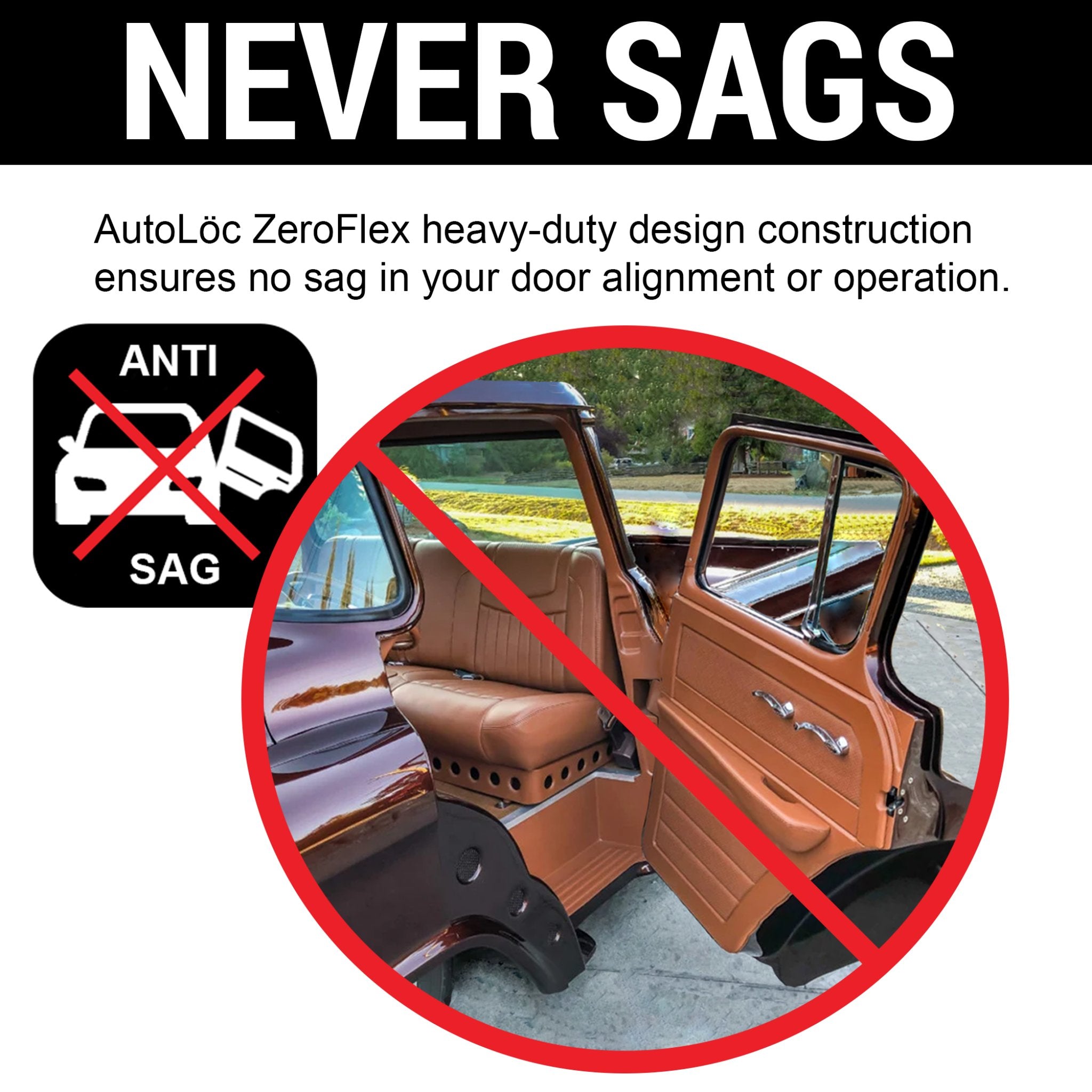 1969-1972 Chevrolet Kingswood 2 Door Heavy Duty Suicide Hidden Hinge Kit w/ Bear Claw Latches & Install Plates, Estate, Kingswood