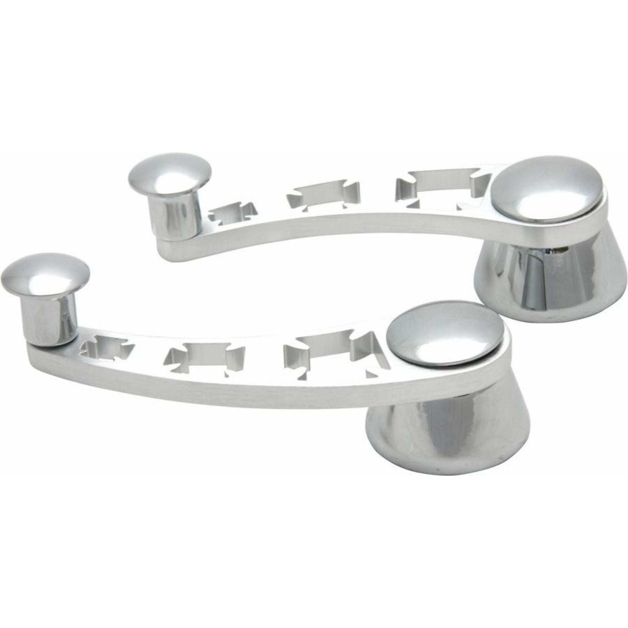 Par de perillas de palancas de manivela de ventana de coche con Cruz de Malta de aluminio cepillado