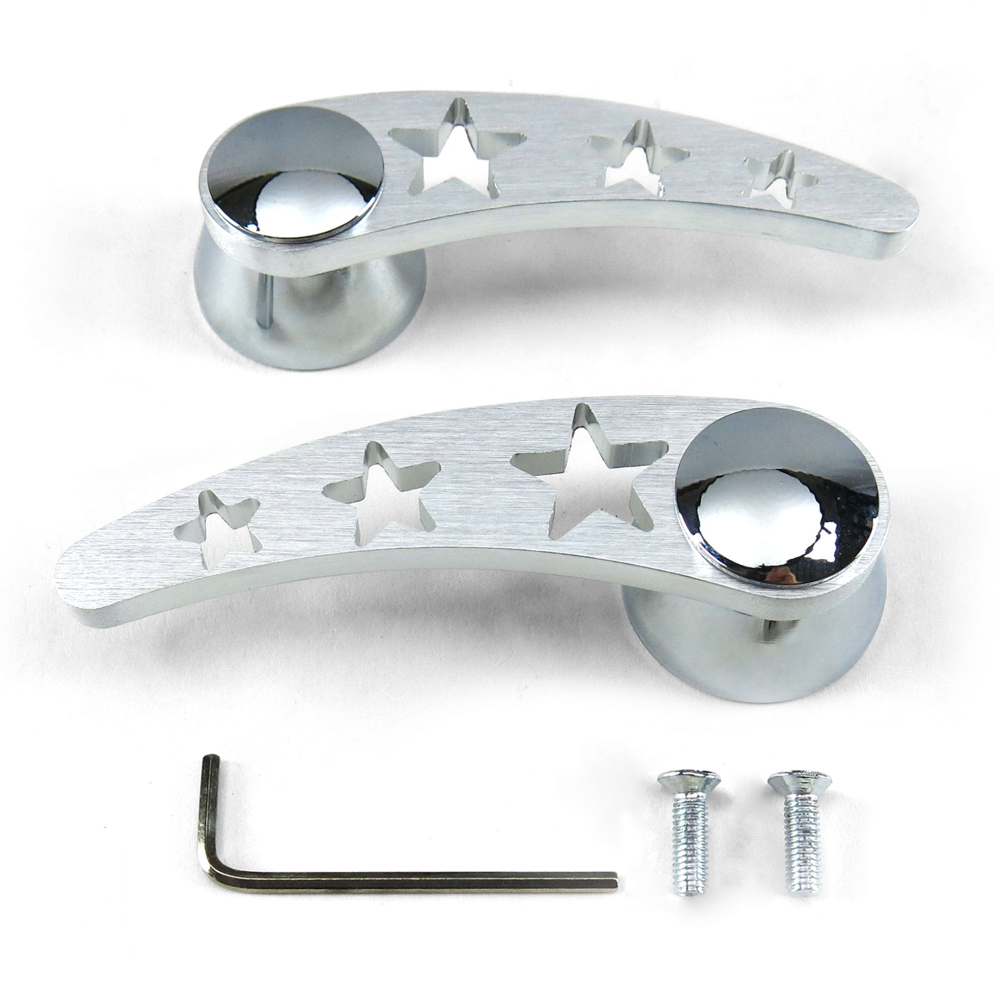 Palancas universales para manija de puerta de coche interior de aluminio Billet (par) - Diseño de 3 estrellas