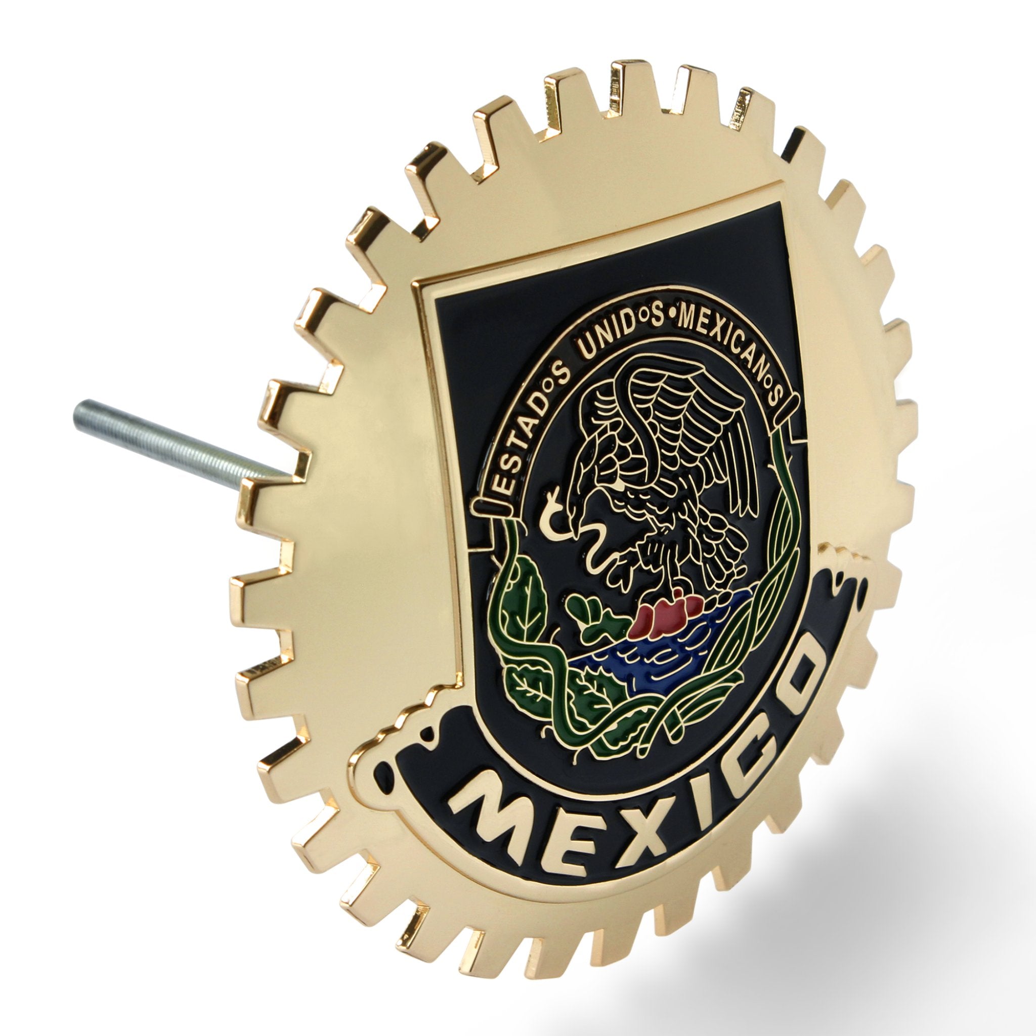 1948-1952 Ford F-Series 1/2 Ton Pickup Truck Gold Estados Unidos Mexicanos Mexico Grille Emblem Badge Mex Medallion Flag Banner black, F-1