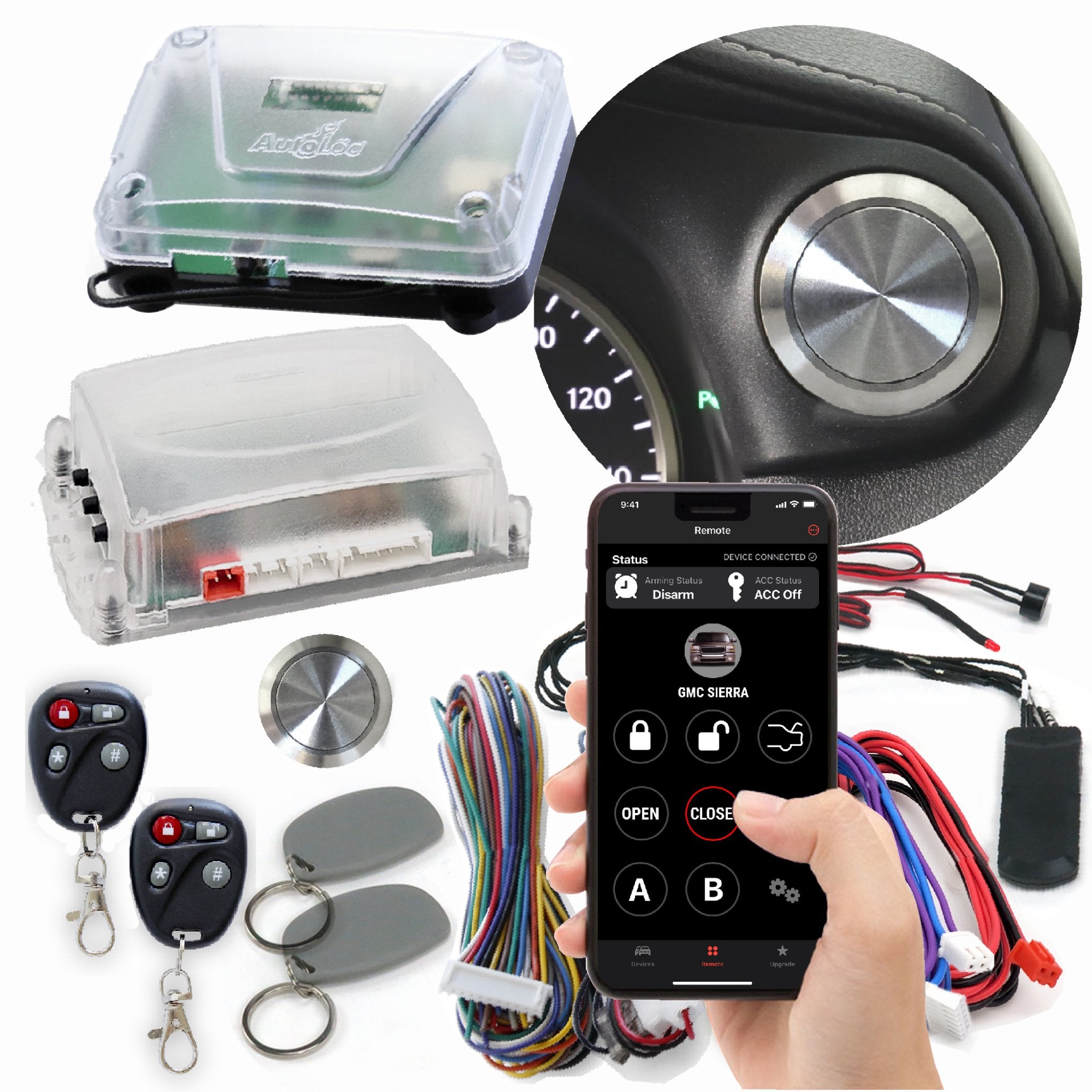 2000-2005 Nissan Prairie / Axxes / Liberty Billet Push Button Engine Start w/ Keyless Entry Remote Start & RFID No Keys