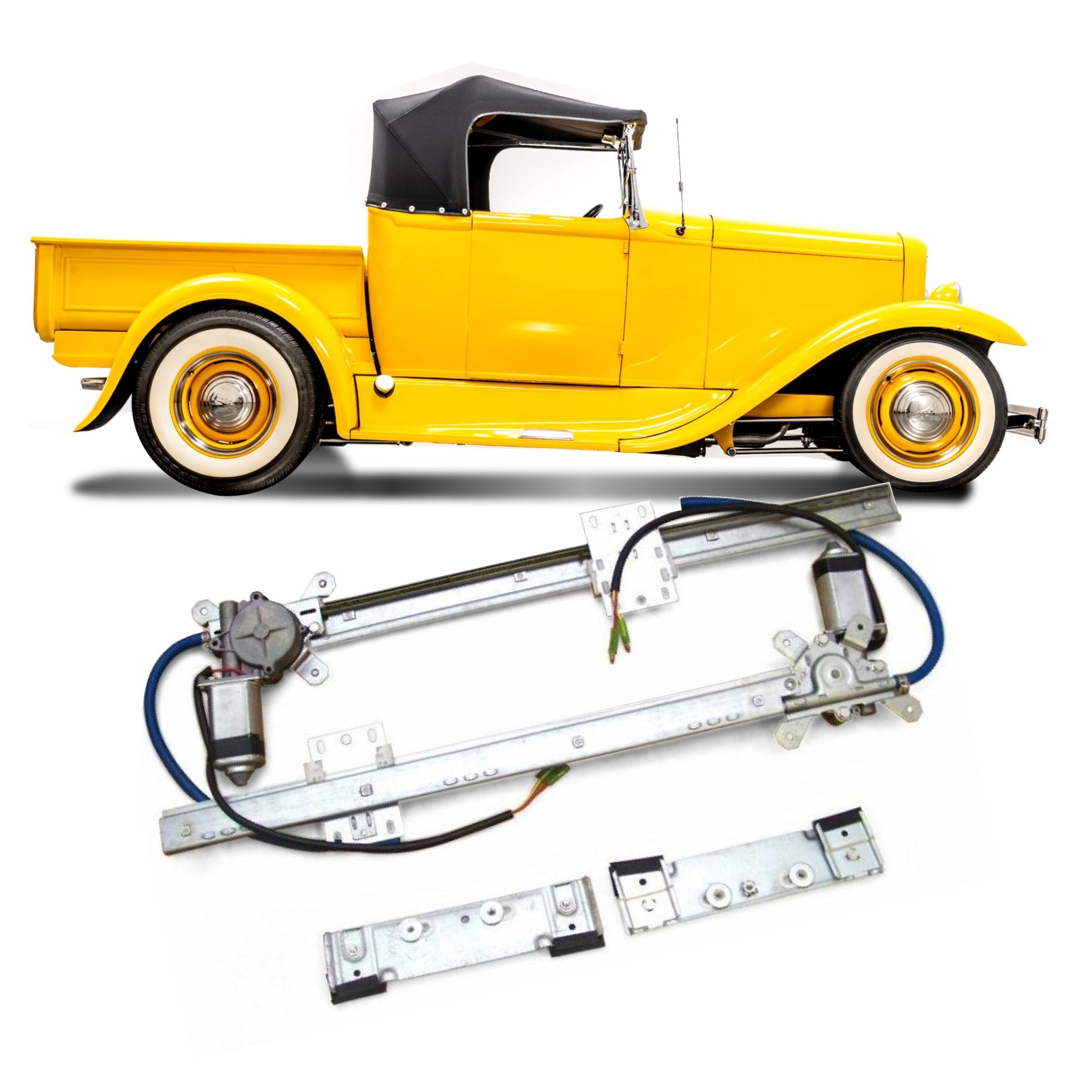 Kit de conversión de ventana eléctrica de vidrio plano de 12 V para camioneta modelo A 1931