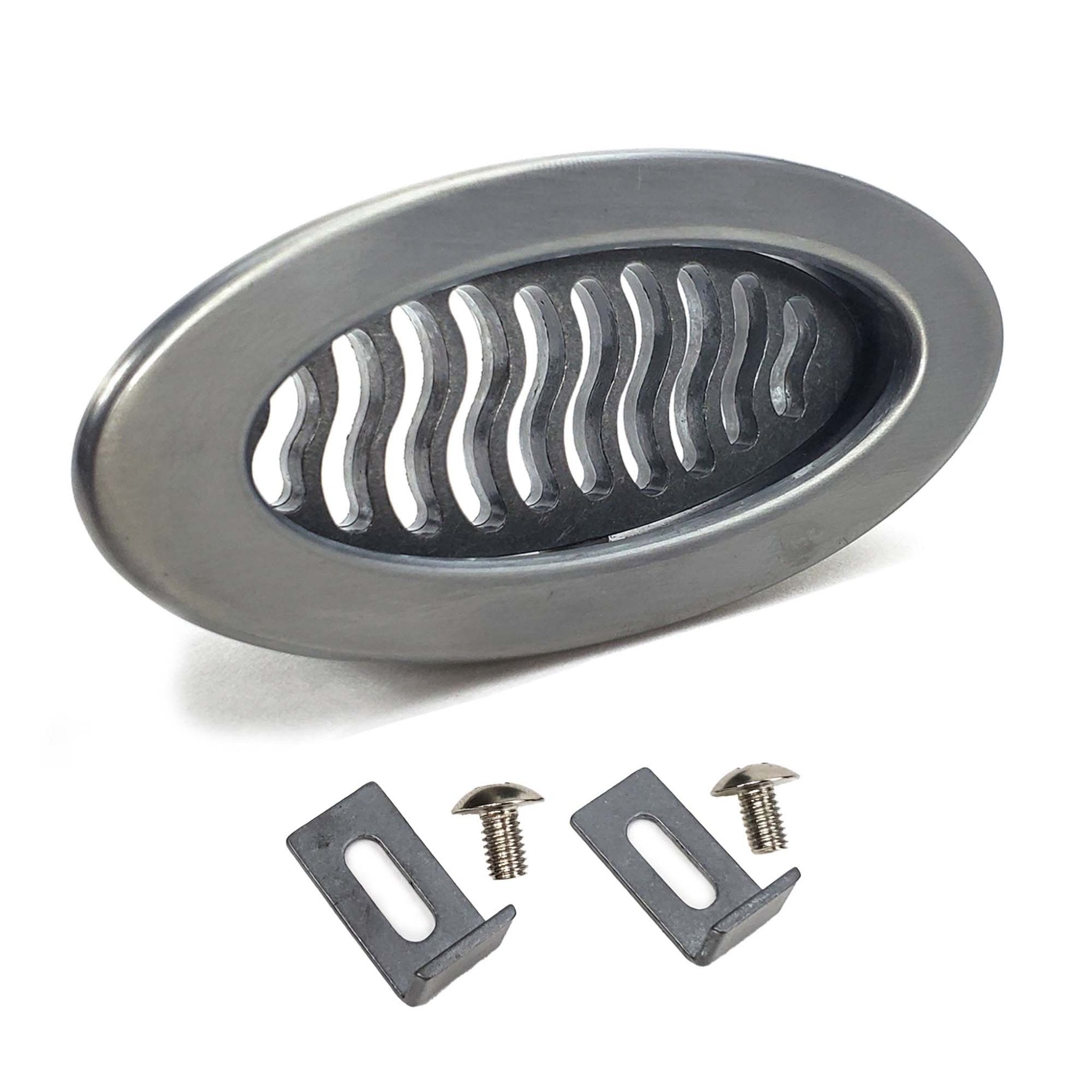 Cepillado Billet Oval AC Aire Acondicionado Calentador Dash Ventilación Rejilla Ondulada Universal