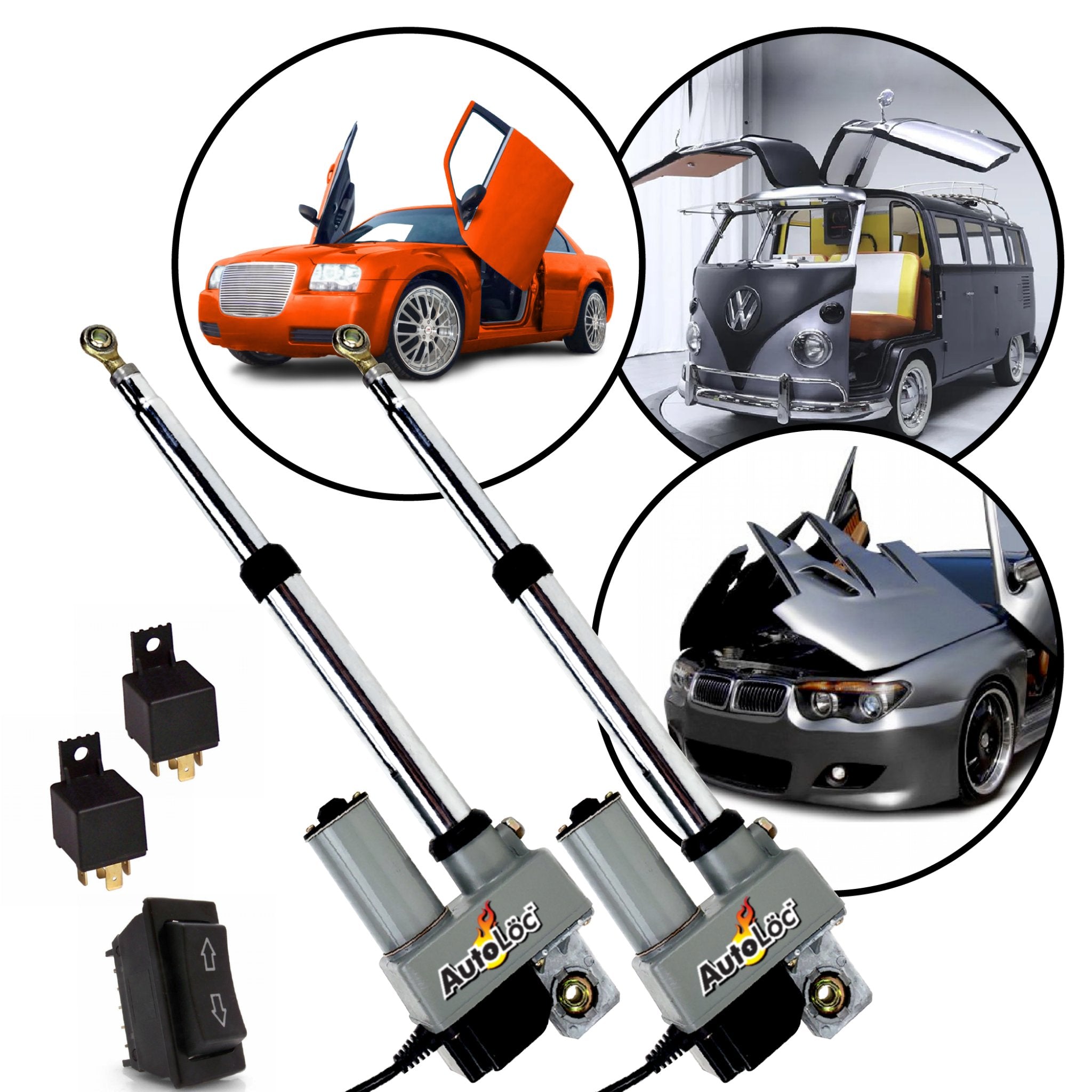 1951-1957 Vauxhall Velox EIP/EIPV Heavy Duty 2 Door Automated Door Power Hinge Kit for Lambo Gullwing Vertical