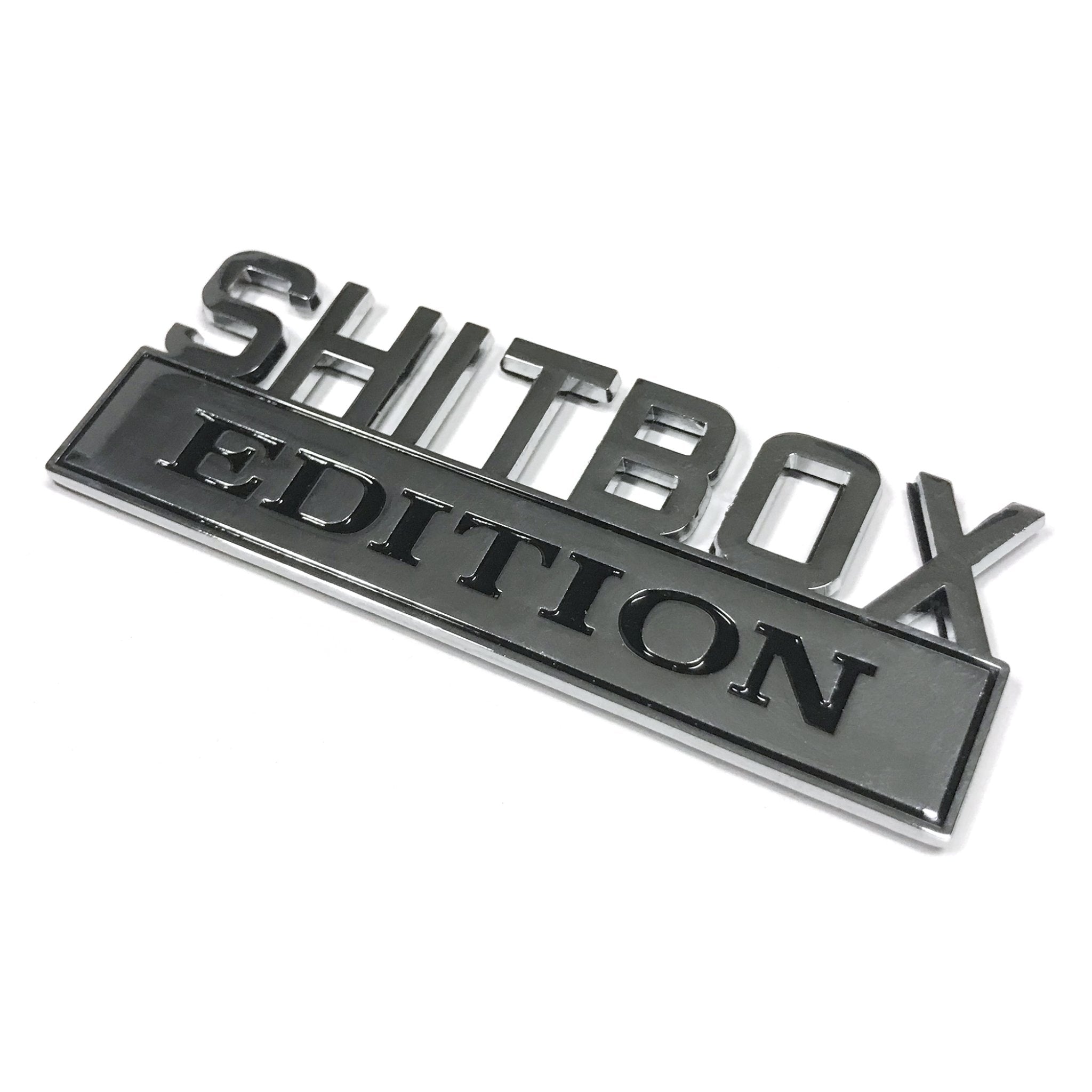 Chrome Metal Shitbox Edition Fender Emblem Badge Car Truck Auto Tailgate Trunk