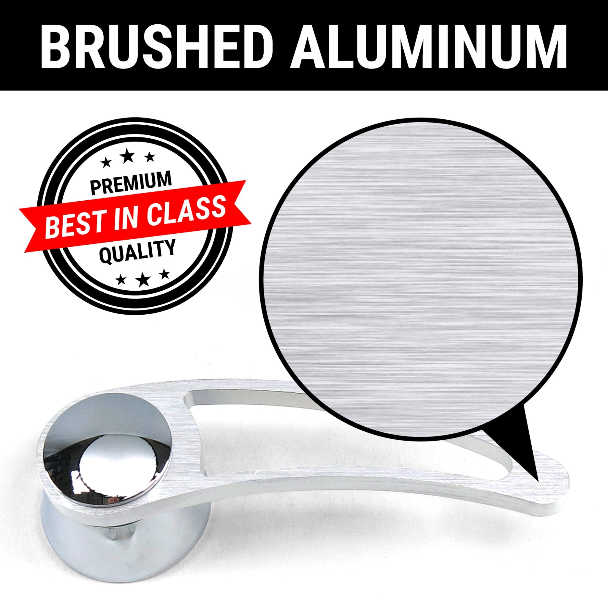 Billet Aluminum Interior Car Door or Window Crank Handle Lever Set Optional Knob
