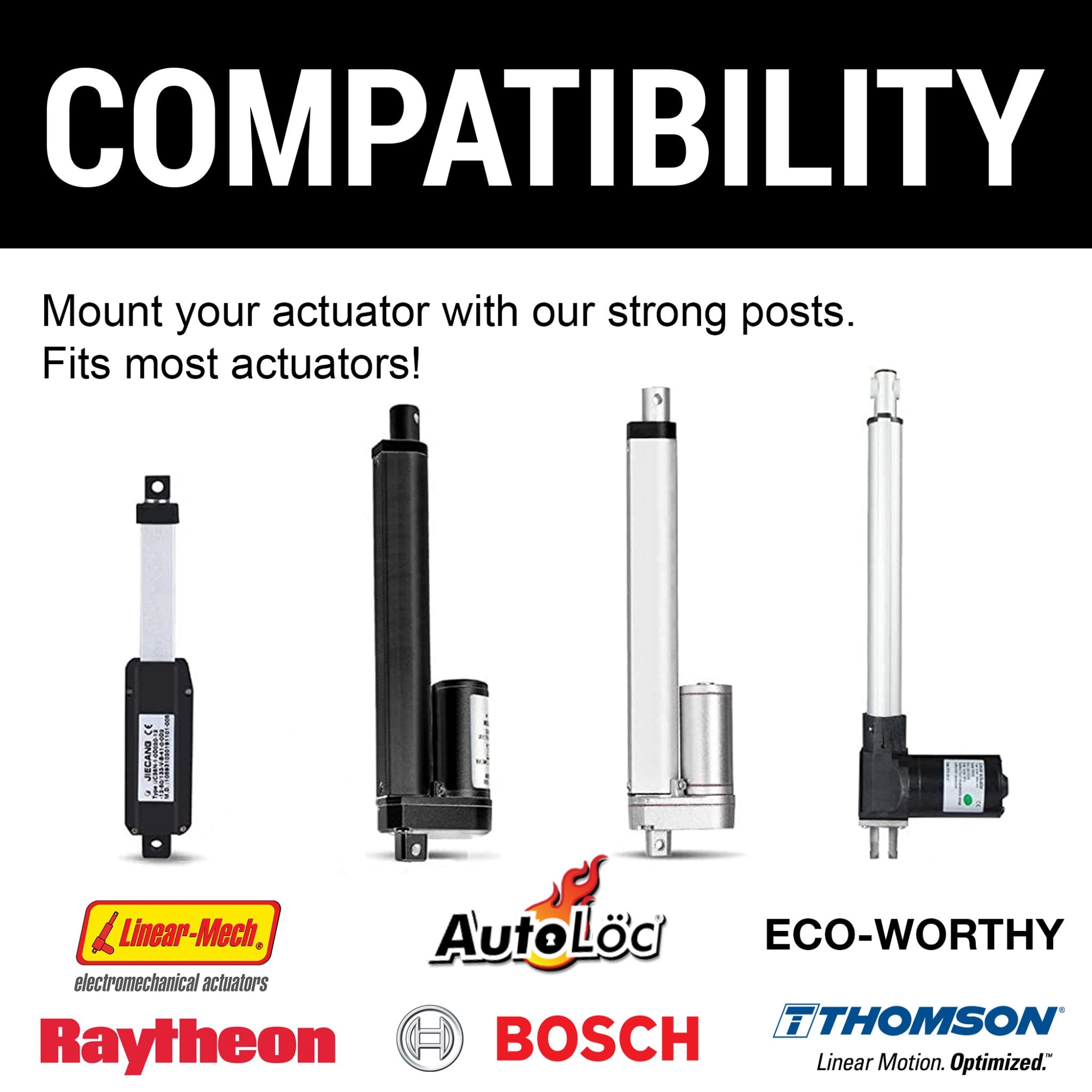 Juego de espaciadores de poste de montaje de motor de actuador lineal Cubierta de cubierta eléctrica Baúles Capós