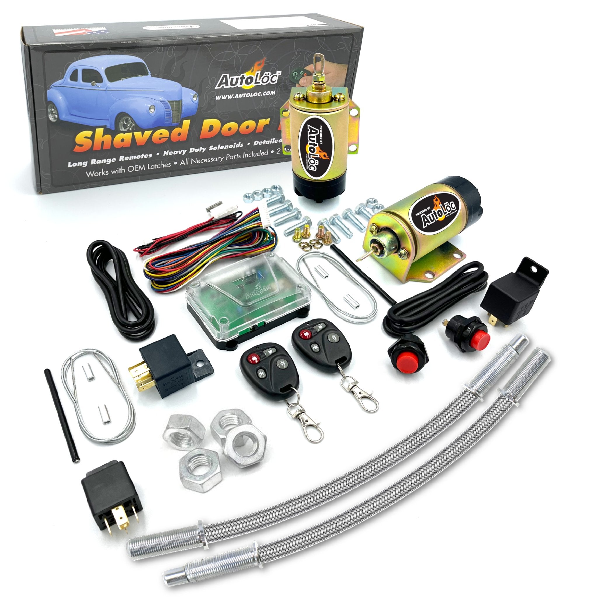 2013-2014 Lamborghini Veneno Autoloc 35lb Remote Shaved Door Handle Pop Latch Kit Stainless Steel Loom