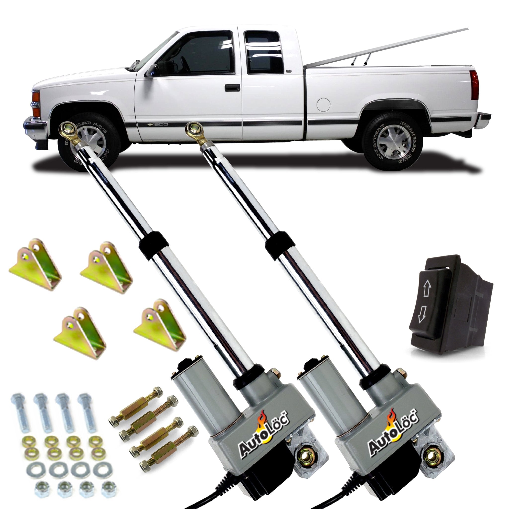 1995-2003 Chevrolet Corsa Pickup Power Tonneau Cover Lift Kit  Mounting Brackets & 3 Way Switch