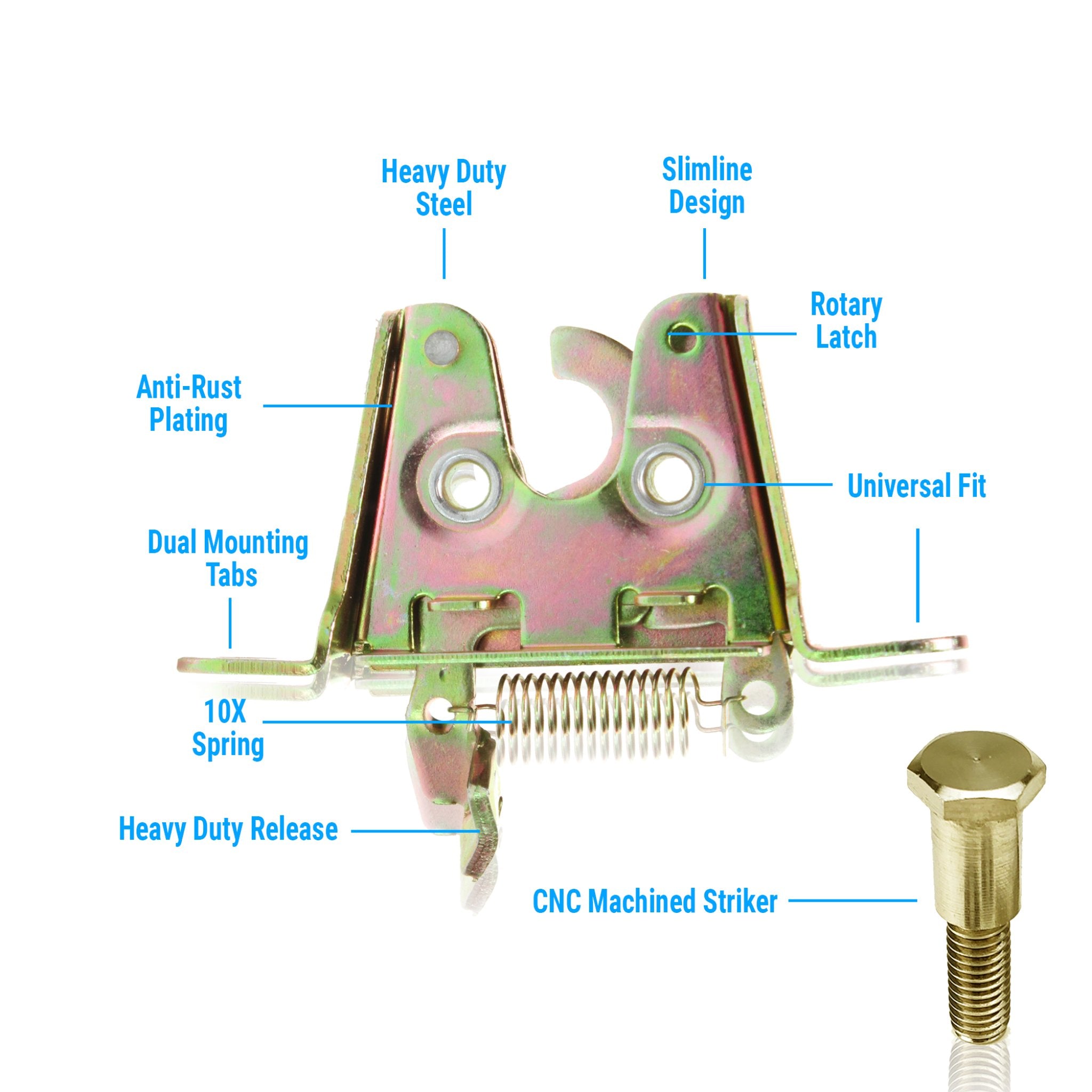 1931-1934 Tatra 54 Heavy Duty Large Slimline Bear Claw Trunk and Hood Latch Assembly Upgrade Kit
