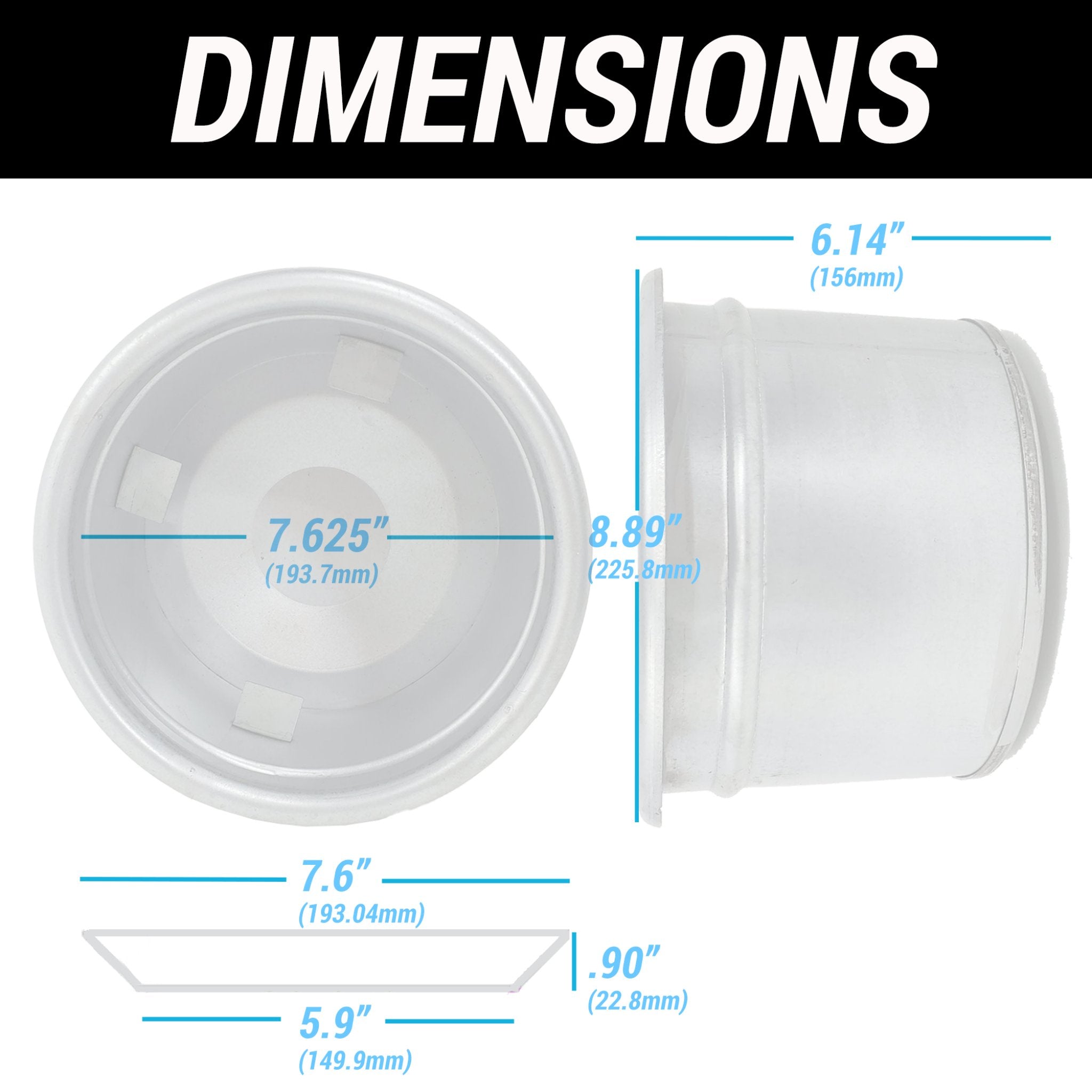 1942-1948 Pontiac Torpedo Series 29 Recessed Frenched Headlight Conversion Kit Set 7" Bucket Trim Ring Bezel