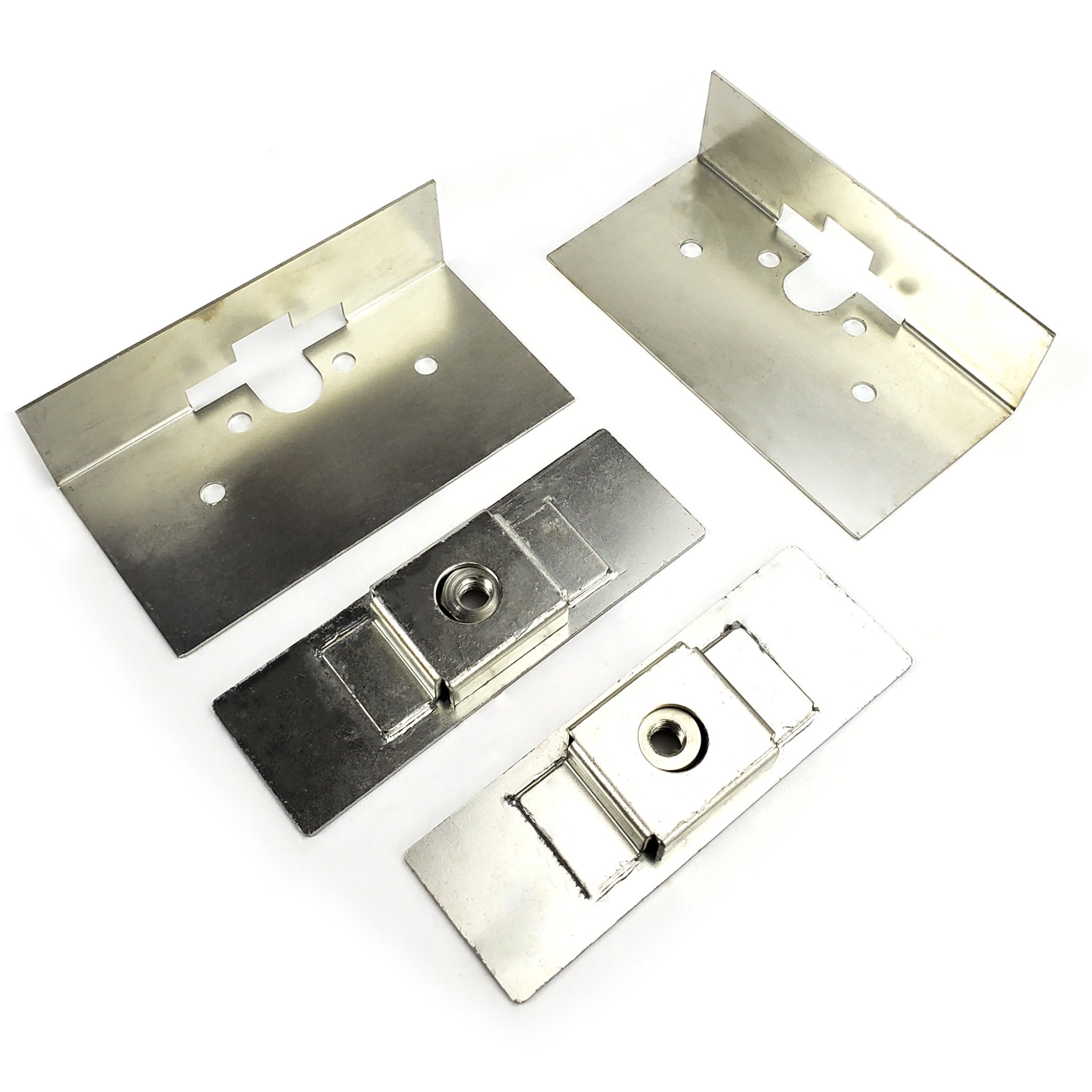 1972-1979 Mercedes W116 Large Locking Bear Claw Jaw Door Latch Installation Install Kit Mounting Plates
