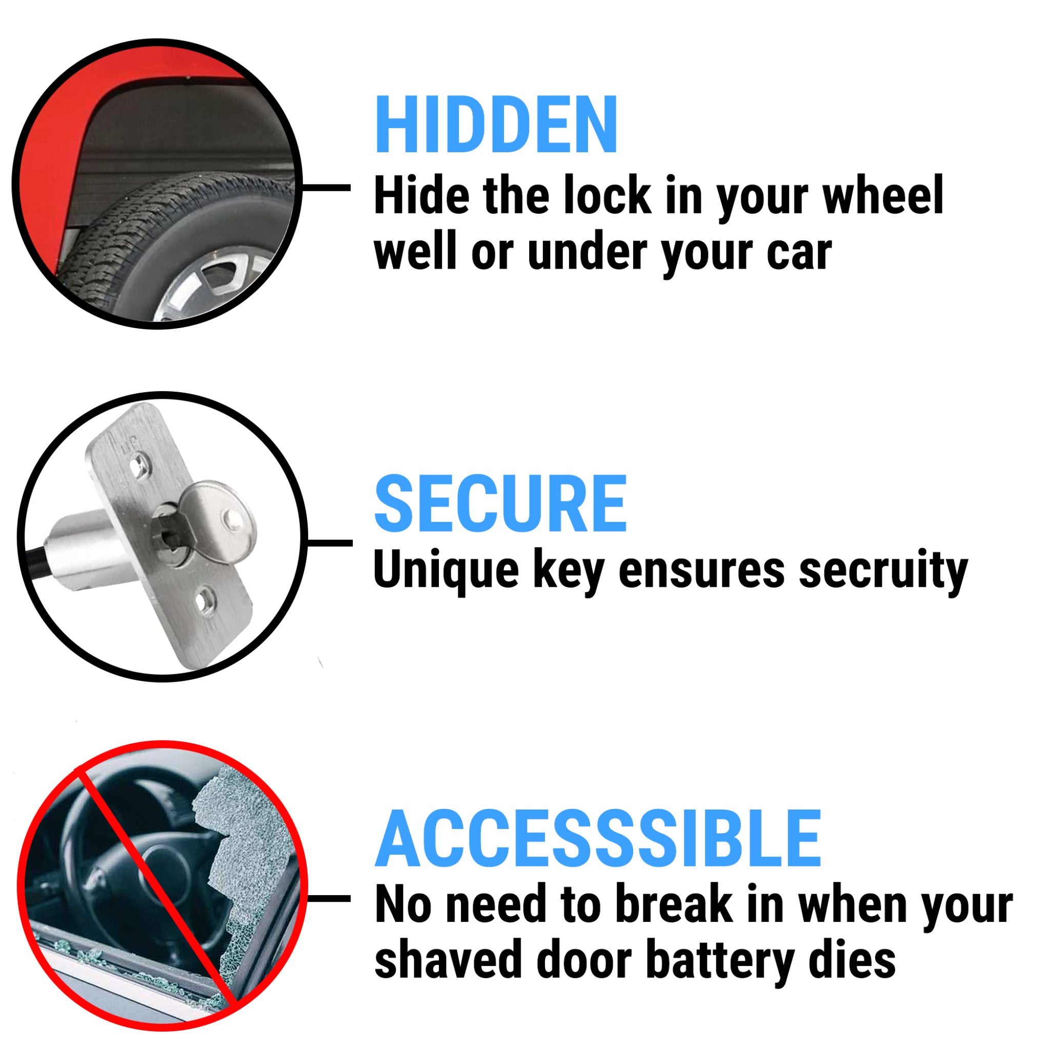 1937-1941 BMW 327 Shaved Door Latch Emergency Cable Release Key Lock Trunk Hood Kit