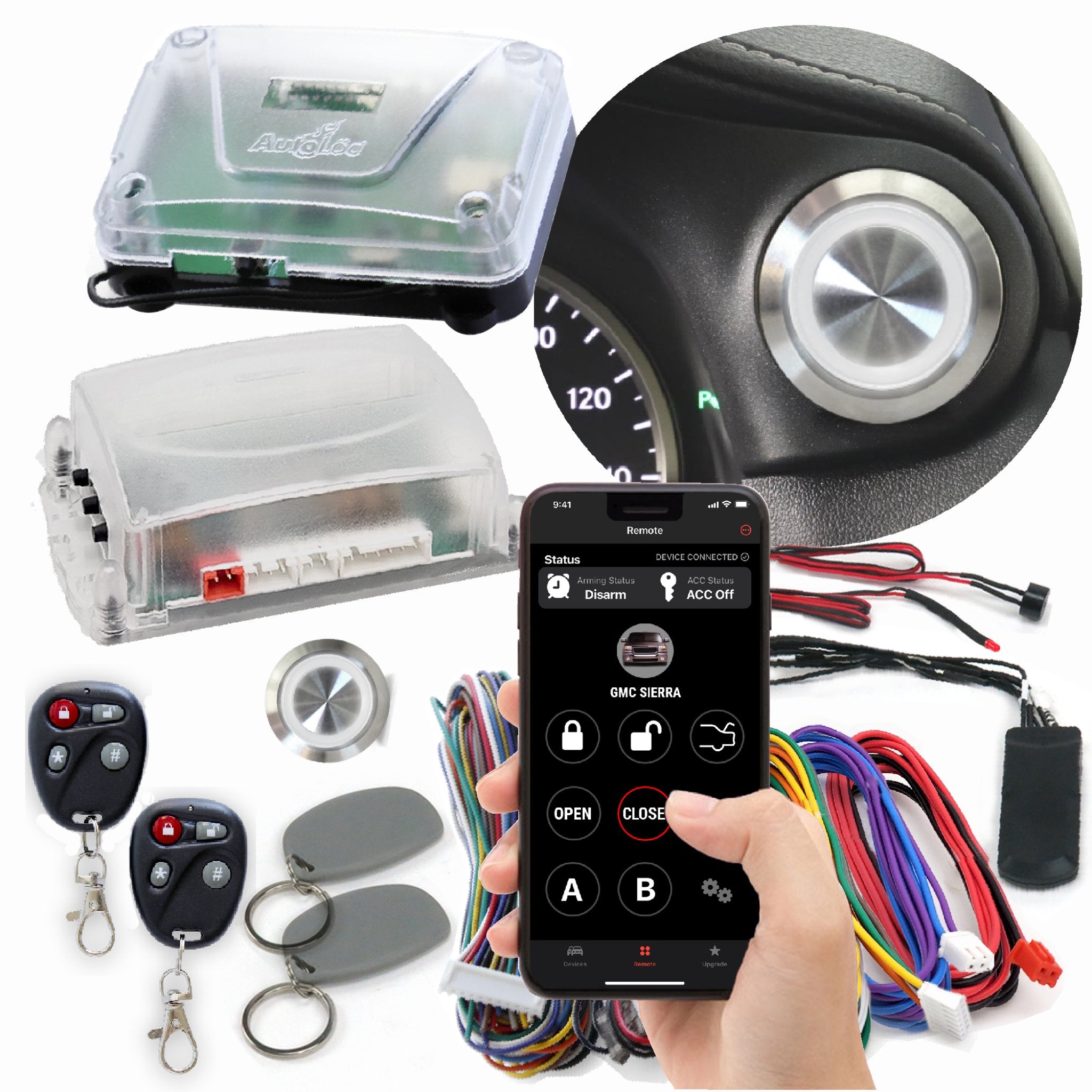 2000-2005 Nissan Prairie / Axxes / Liberty Billet Push Button Engine Start w/ Keyless Entry Remote Start & RFID No Keys