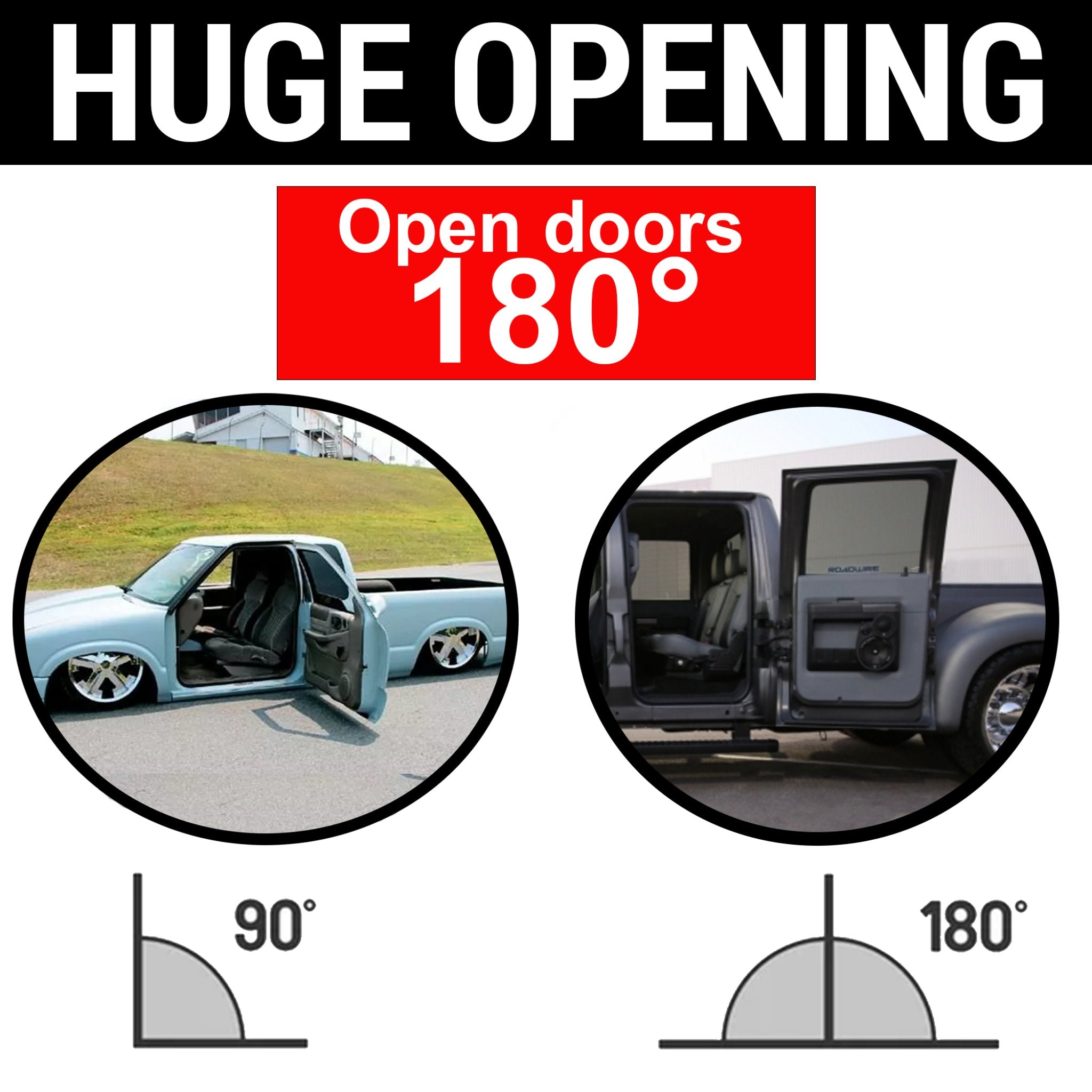 1969-1972 Chevrolet Kingswood 2 Door Heavy Duty Suicide Hidden Hinge Kit w/ Bear Claw Latches & Install Plates, Estate, Kingswood