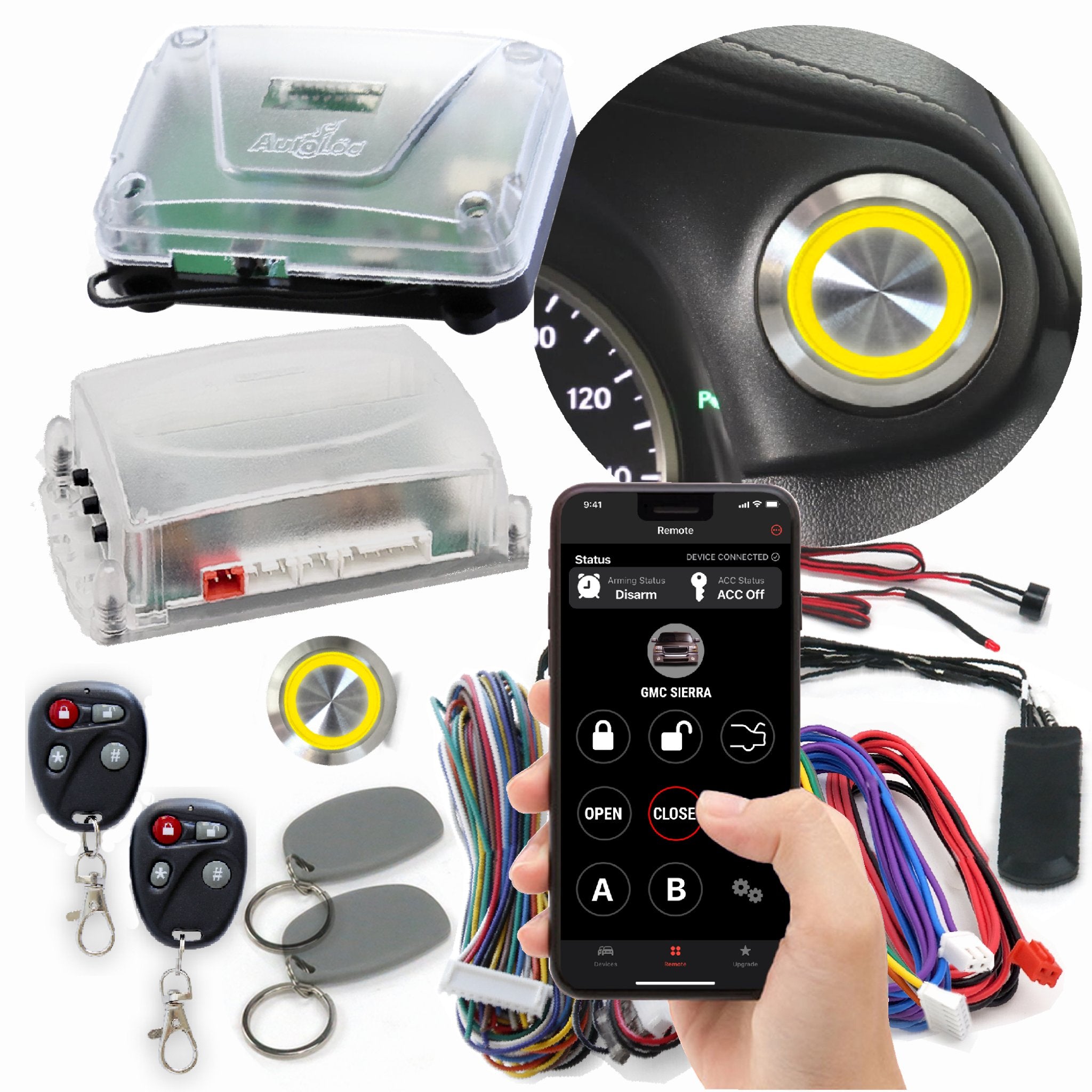 2000-2005 Nissan Prairie / Axxes / Liberty Billet Push Button Engine Start w/ Keyless Entry Remote Start & RFID No Keys