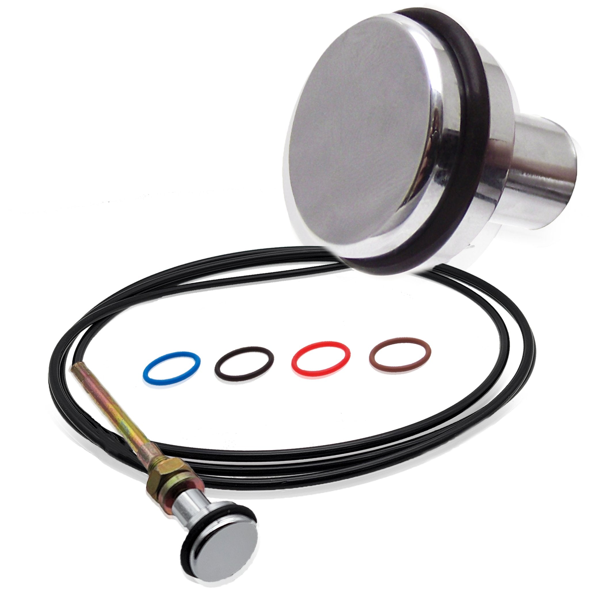 Kit de liberación de Cable de pestillo de ventilación de maletero, capó de puerta de coche, perilla cromada para tablero