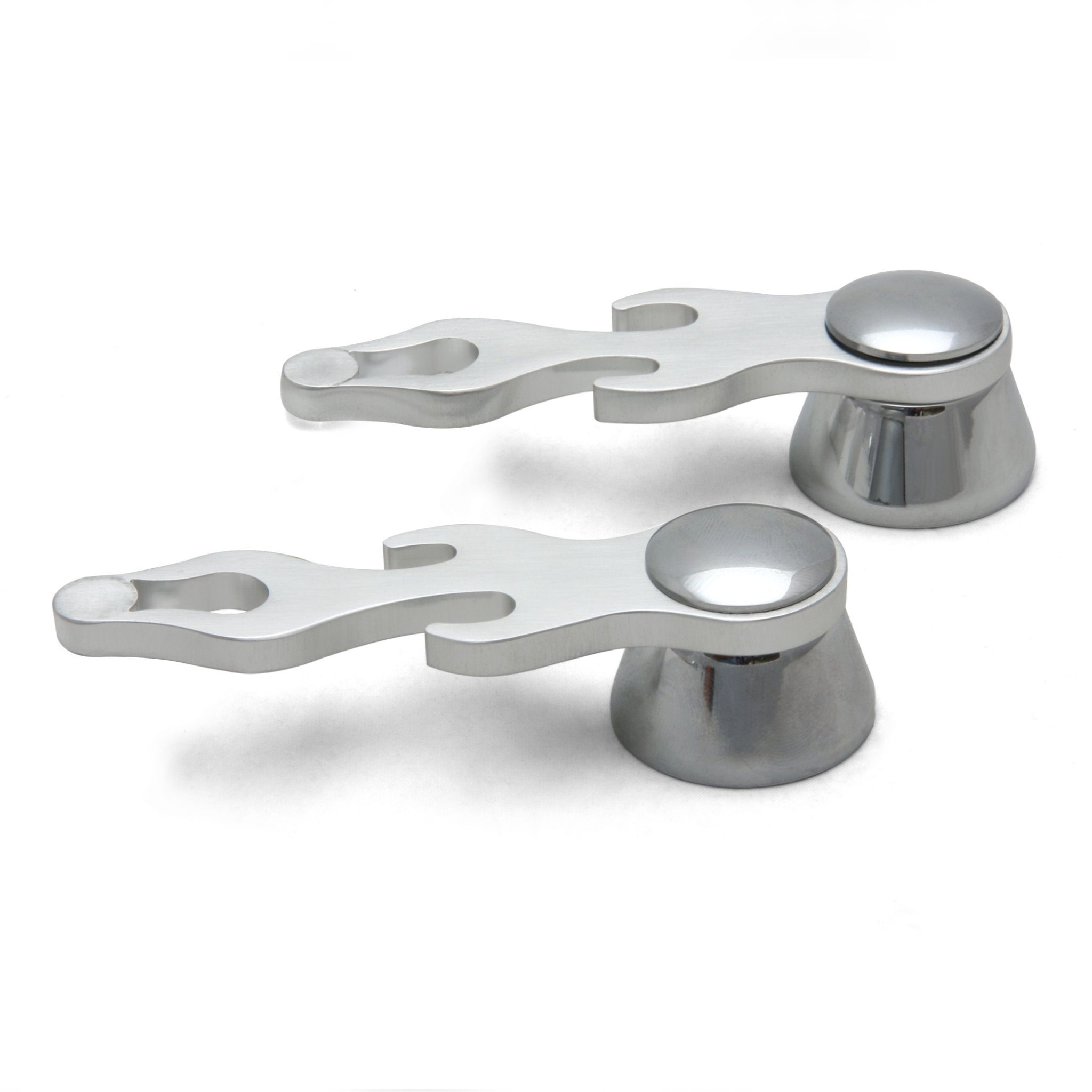 Universal Billet Aluminum Interior Car Door Handle Levers (Pair) - Flame Design