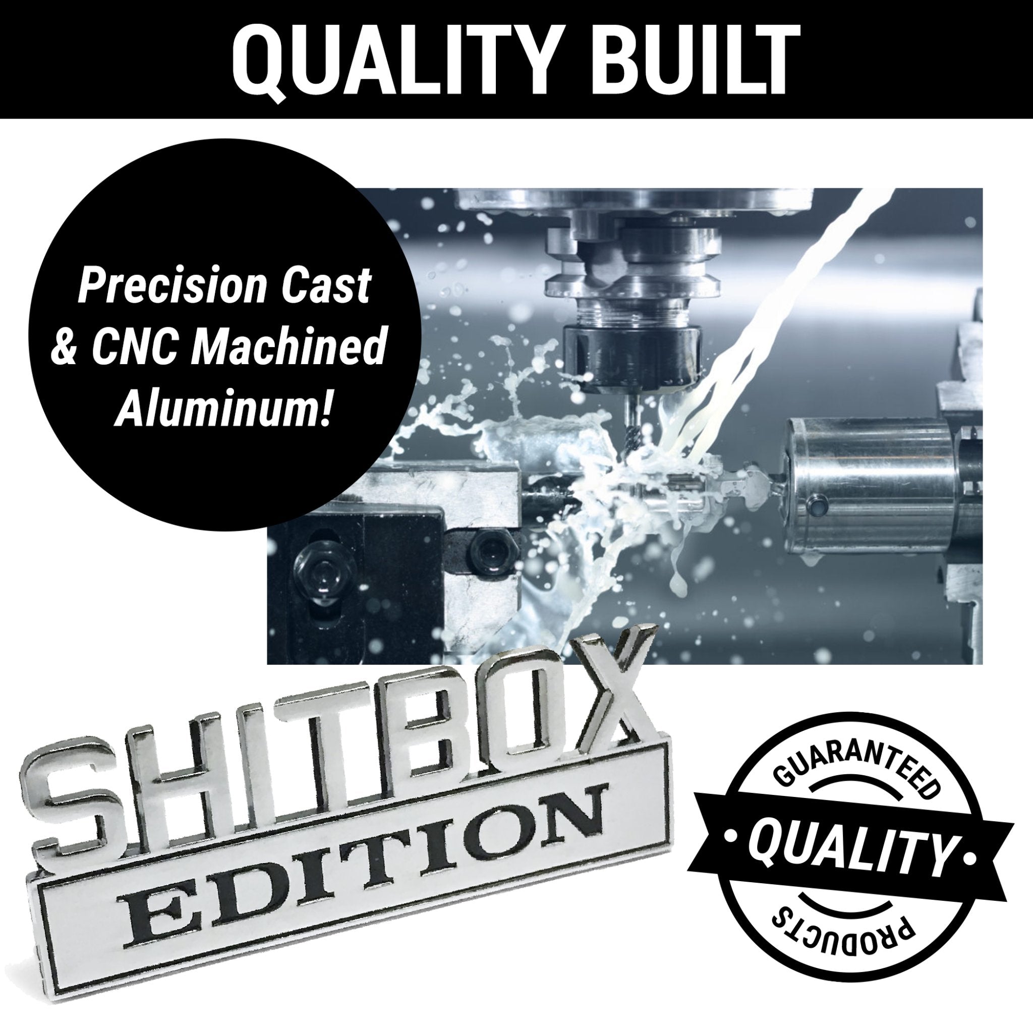 Chrome Metal Shitbox Edition Fender Emblem Badge Car Truck Auto Tailgate Trunk