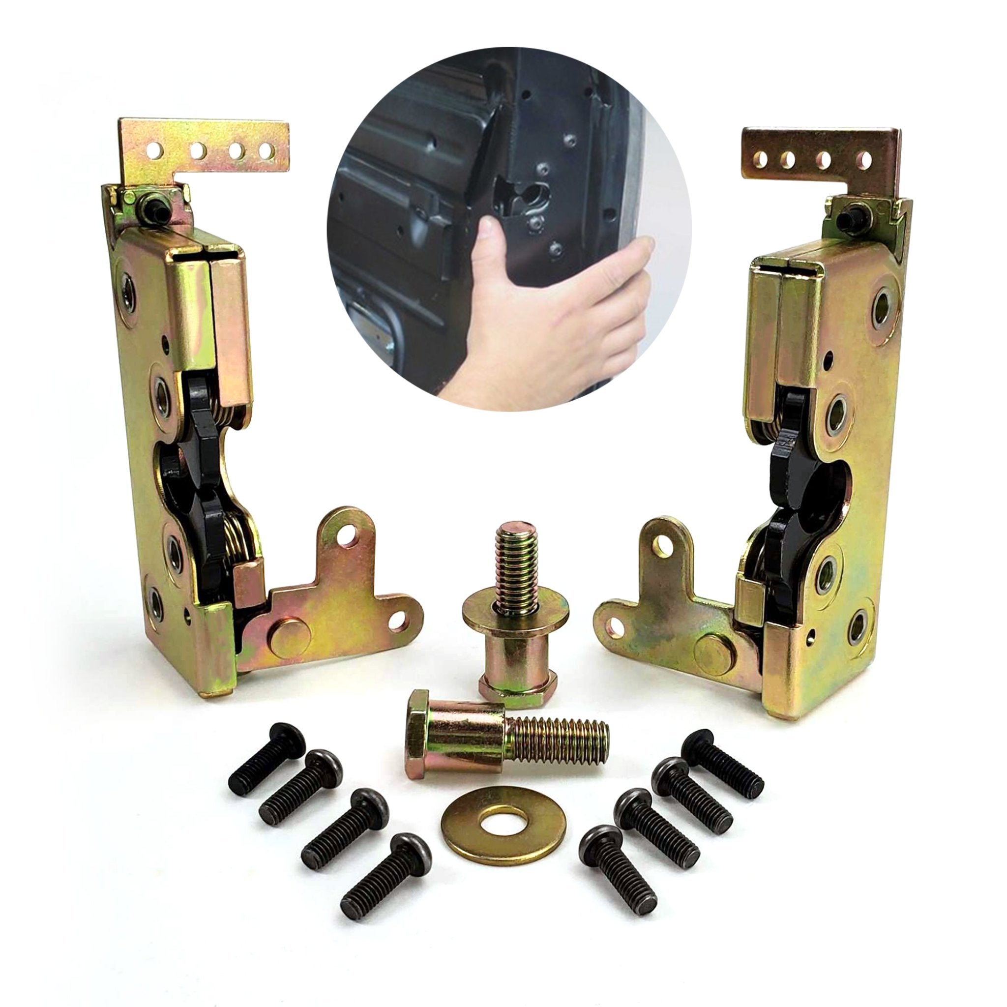 Autoloc Small Slimline Locking Bear Claw Jaw Car Door Latch Set w/ Striker Bolts