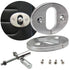 Shaved Door Interior Manual Latch Release Knob w/ Billet Oval Trim Plate Pair