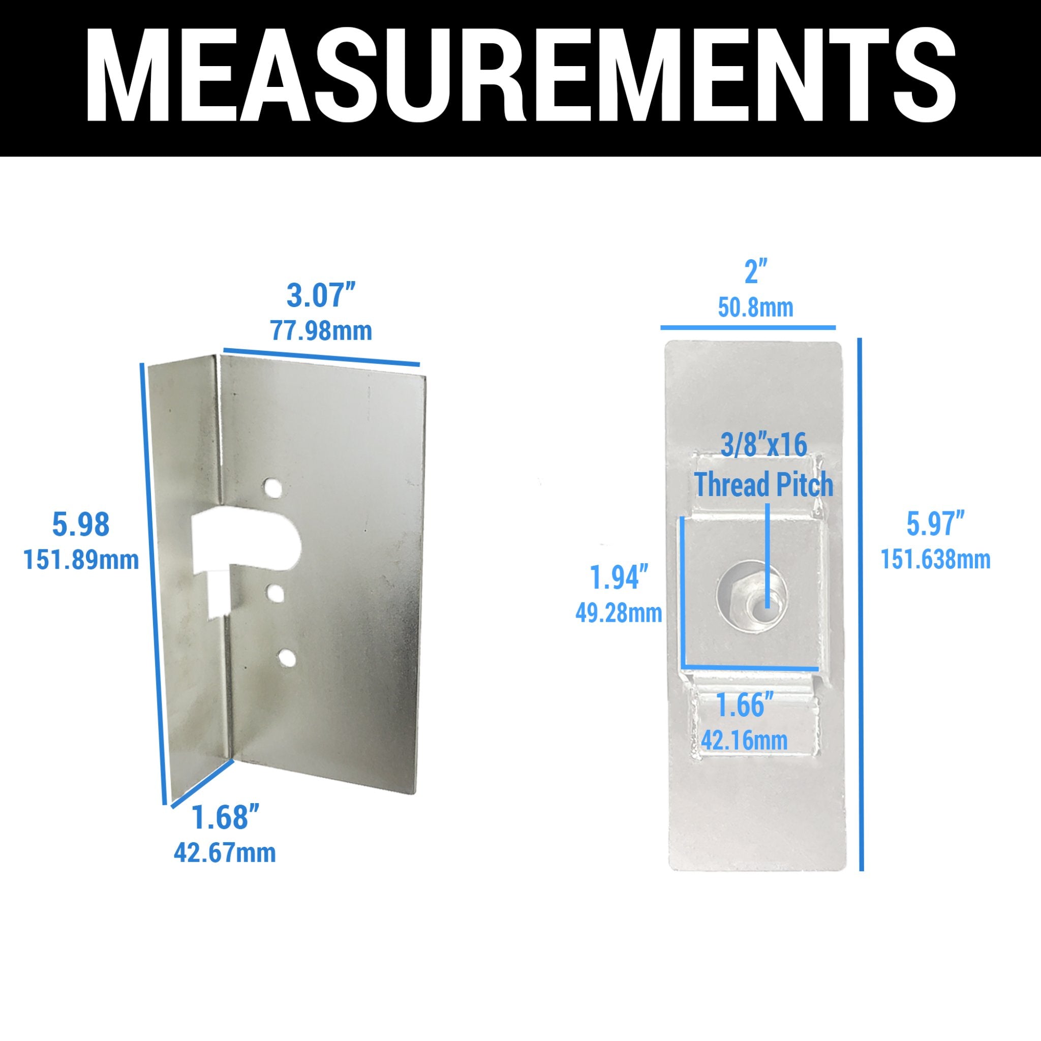 2000-2005 Nissan Prairie / Axxes / Liberty Small Locking Bear Claw Jaw Door Latch Installation Kit Mounting Plate