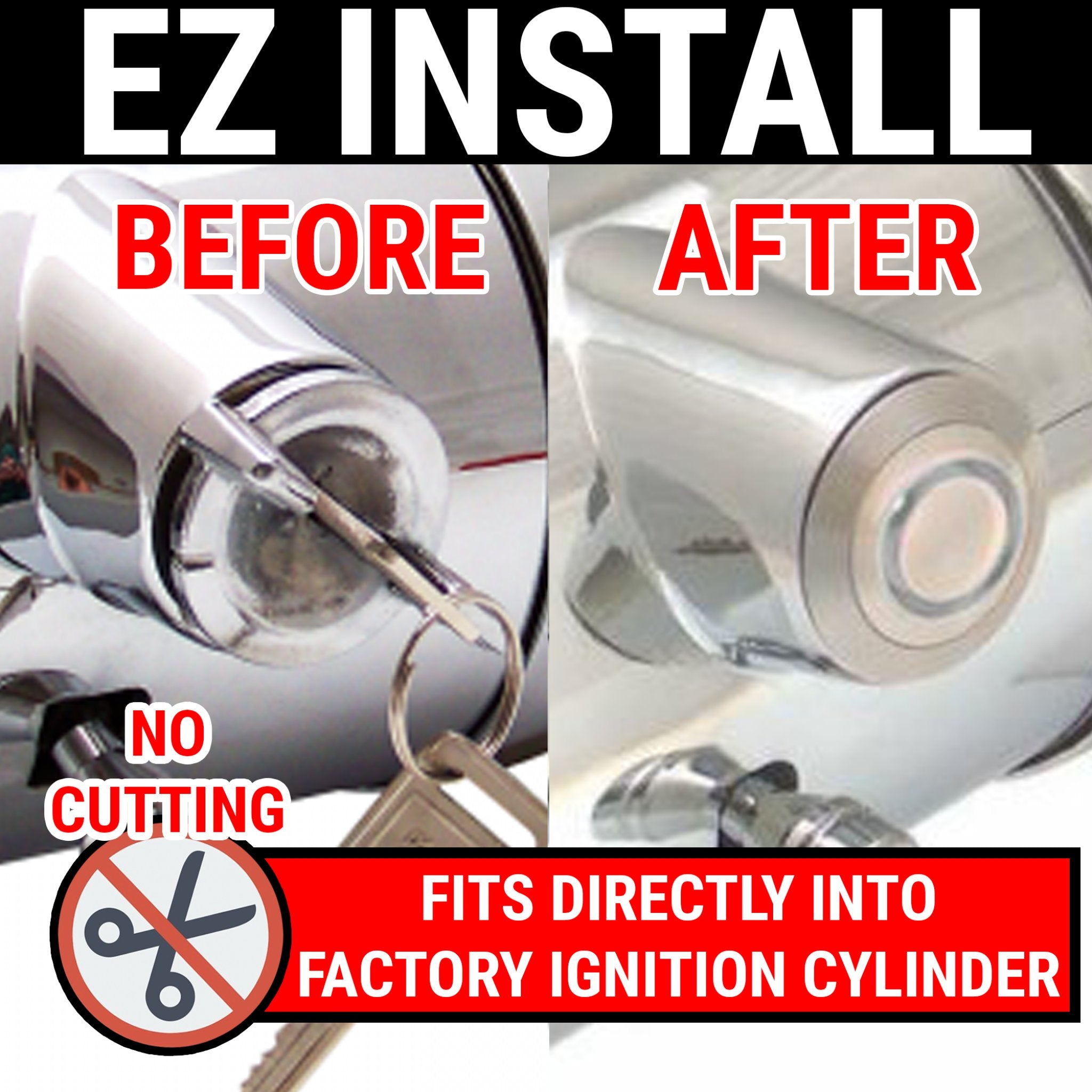2006-2011 Chevrolet HHR GM Key Ignition to Push Button Start 12V Conversion Kit Direct Fit Column Insert , LT, Edicion Especial, Panel, LS, Comfort, SS, Elegance