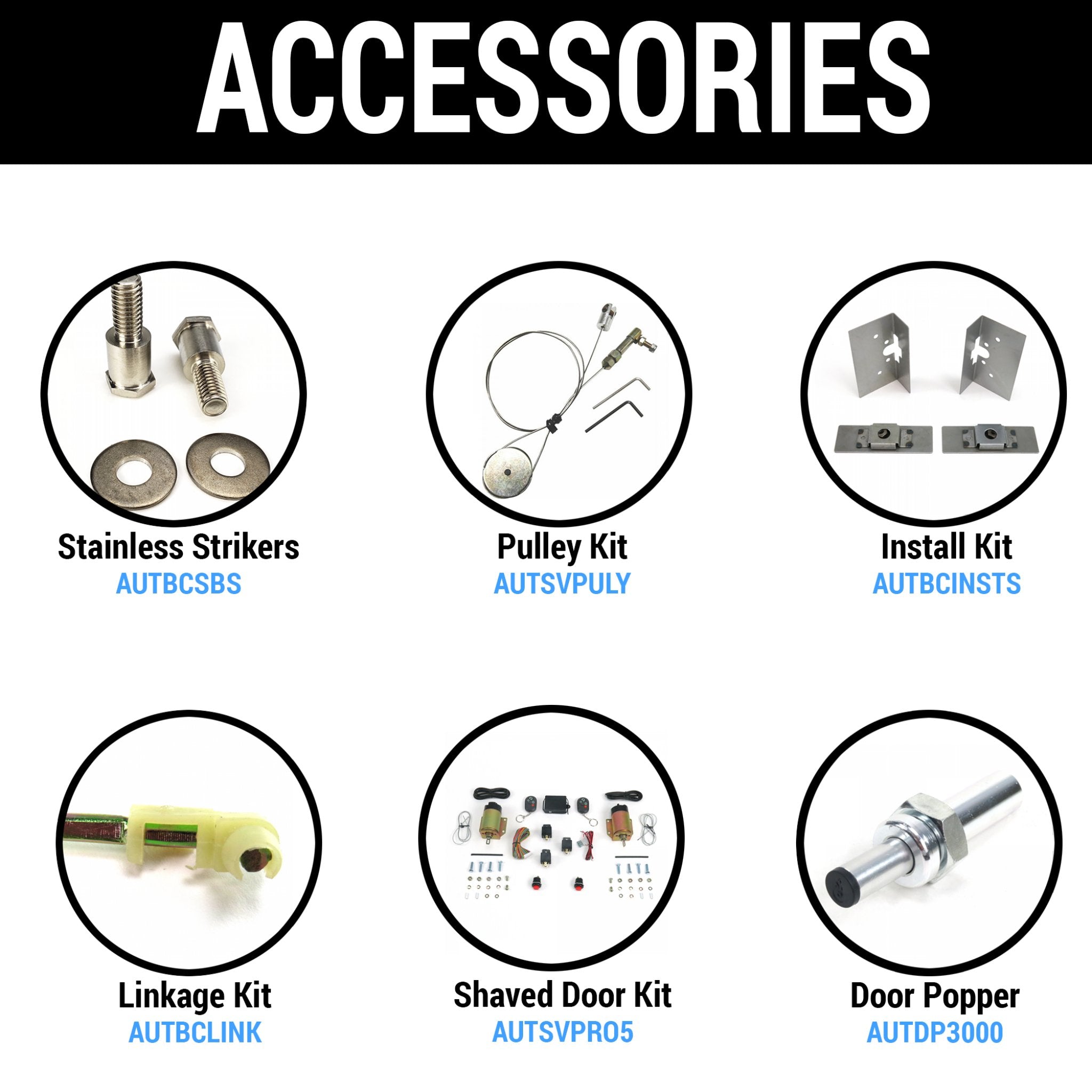 1985-2002 Zil ZIL-41041 / 41047 Autoloc Small Slimline Locking Bear Claw Jaw Car Door Latch Set w/ Striker Bolts