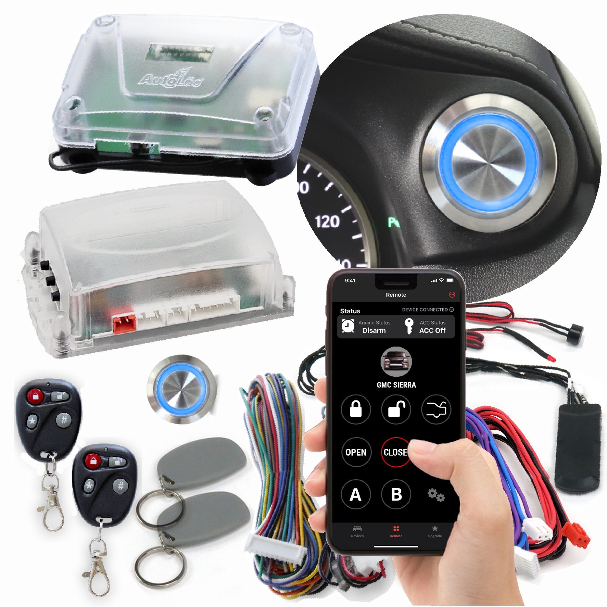 2000-2005 Nissan Prairie / Axxes / Liberty Billet Push Button Engine Start w/ Keyless Entry Remote Start & RFID No Keys