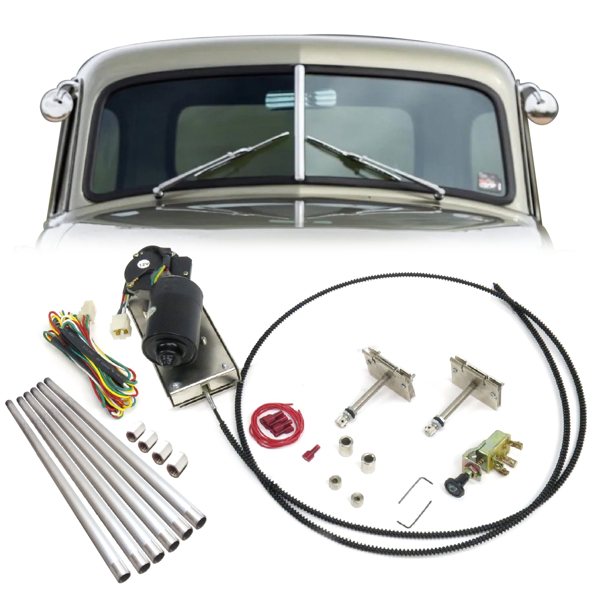 2023-Present Toyota bZ4X Adjustable 3 Position Power Windshield Dual Wiper Kit w/ Switch & Harness