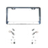 Stainless Steel Chrome Metal Car License Plate Frame 6"x12" w/ LED Light Bolts