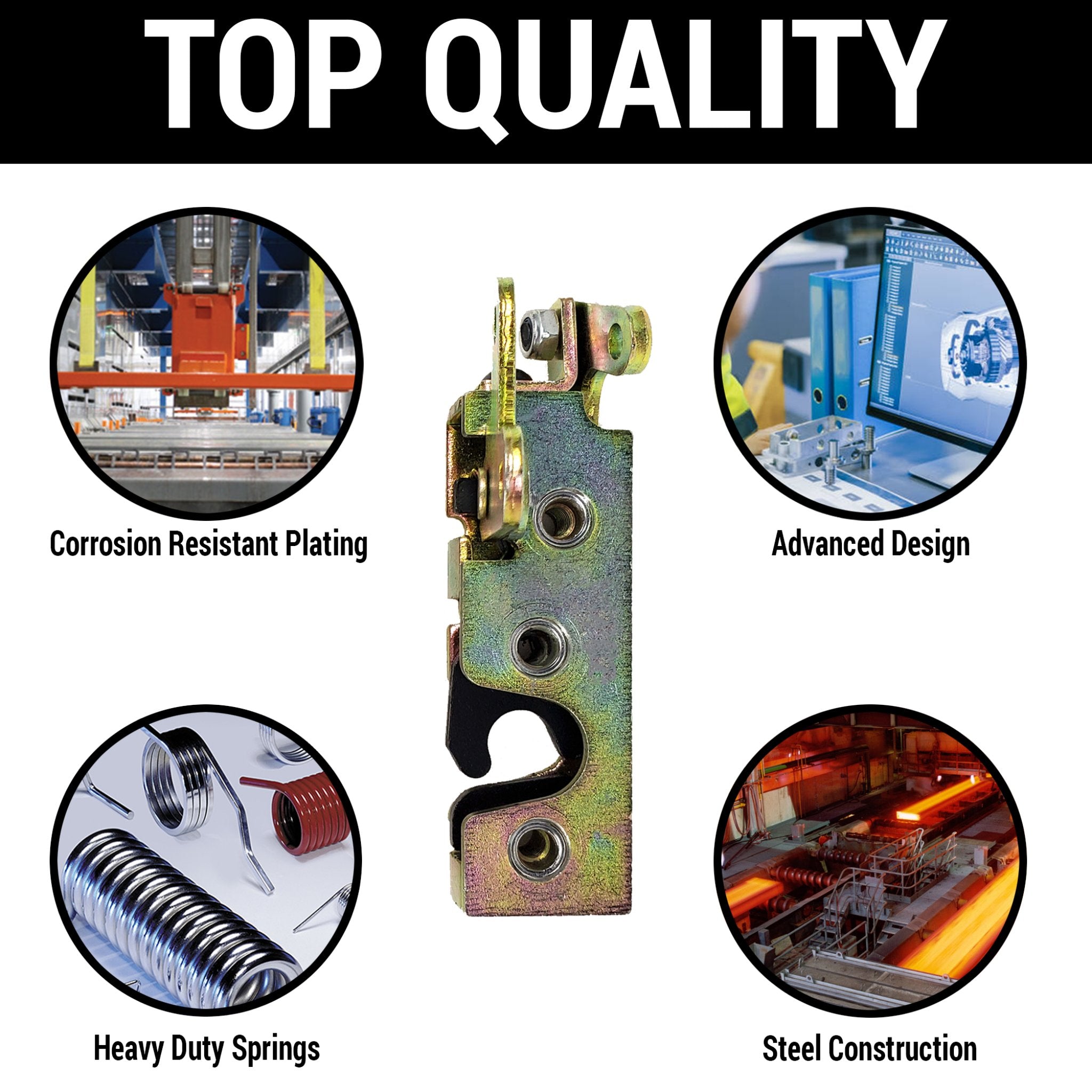 1985-2002 Zil ZIL-41041 / 41047 Autoloc Small Slimline Locking Bear Claw Jaw Car Door Latch Set w/ Striker Bolts