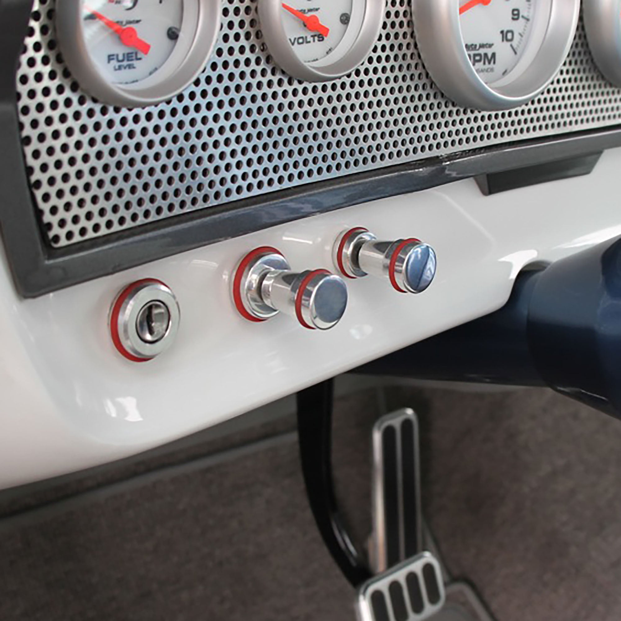 Billet Emergency Release Knobs Installed On Dash