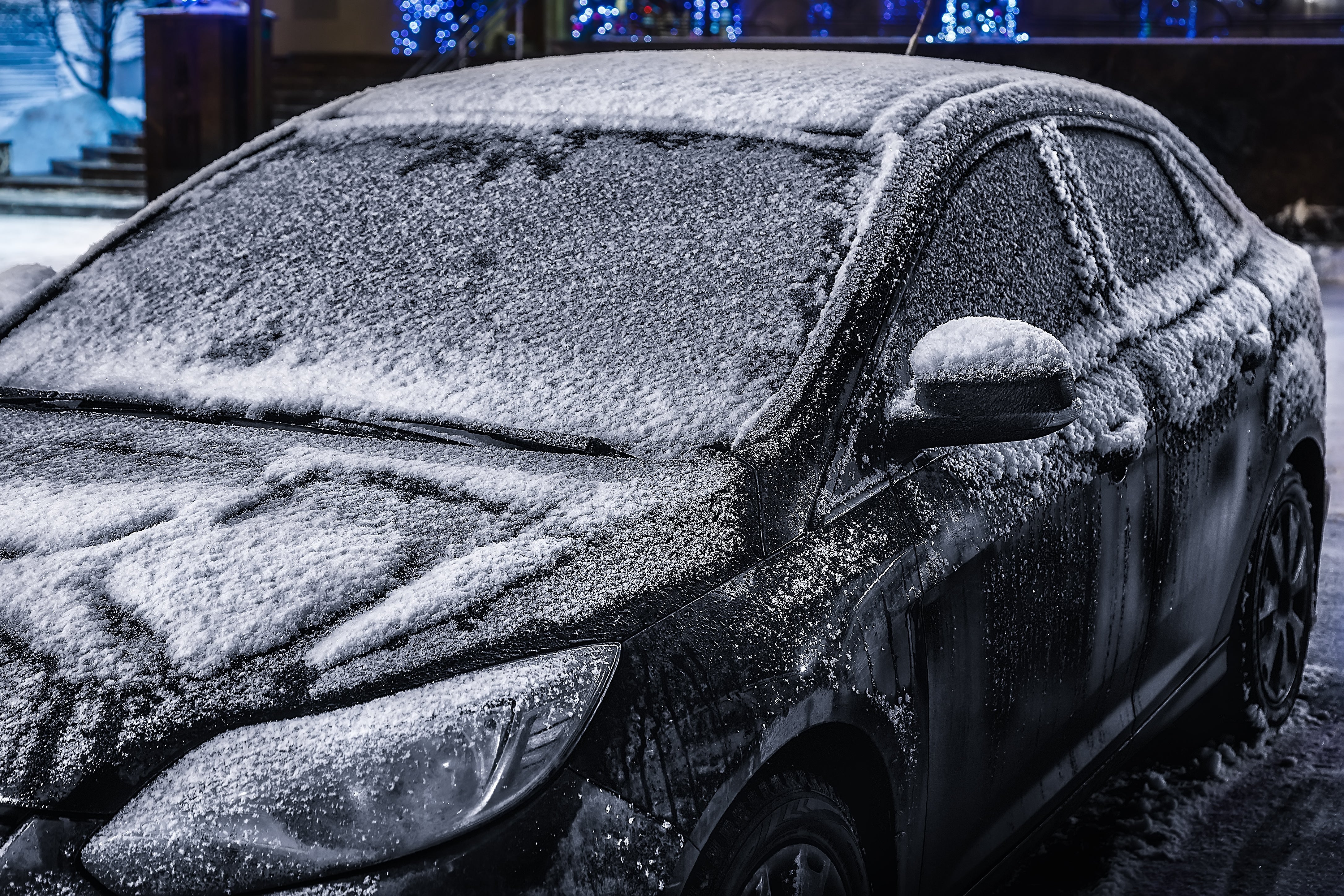 Snowy Car for Engine Start